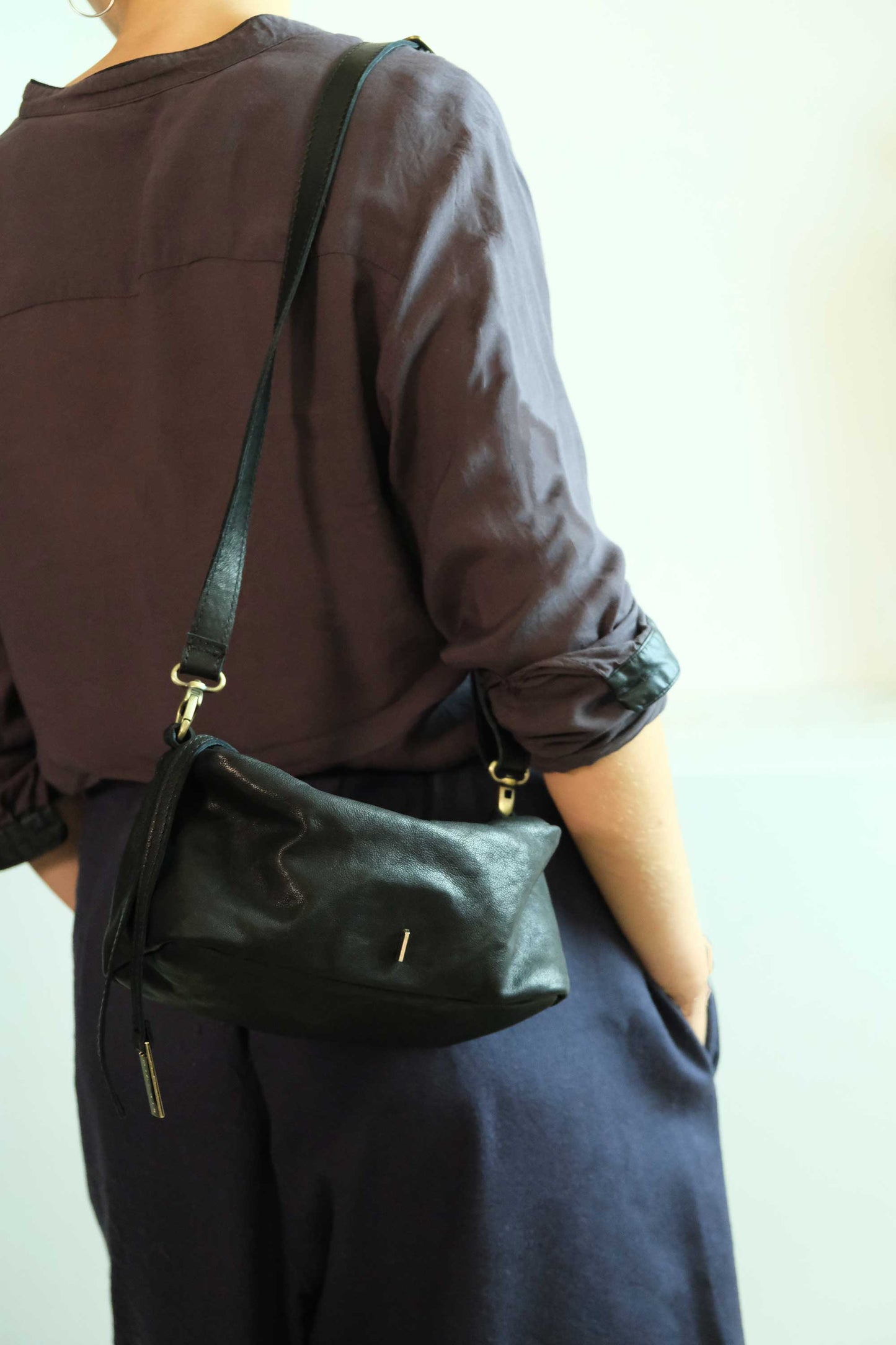 Bobo mini in black nappa vegetable leather