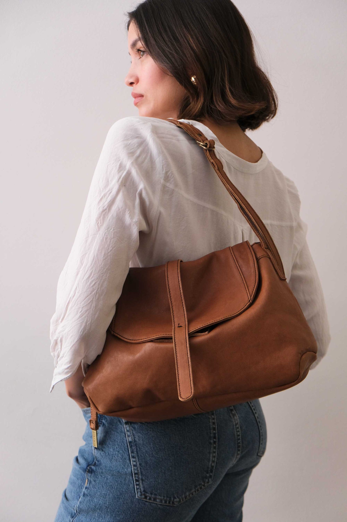 PRE ORDER discount 15%-Do saddle bag in cognac soft nappa - use code PREORDER15 - ESTIMATED DELIVERY SEPTEMBER 15- Made in Italy -