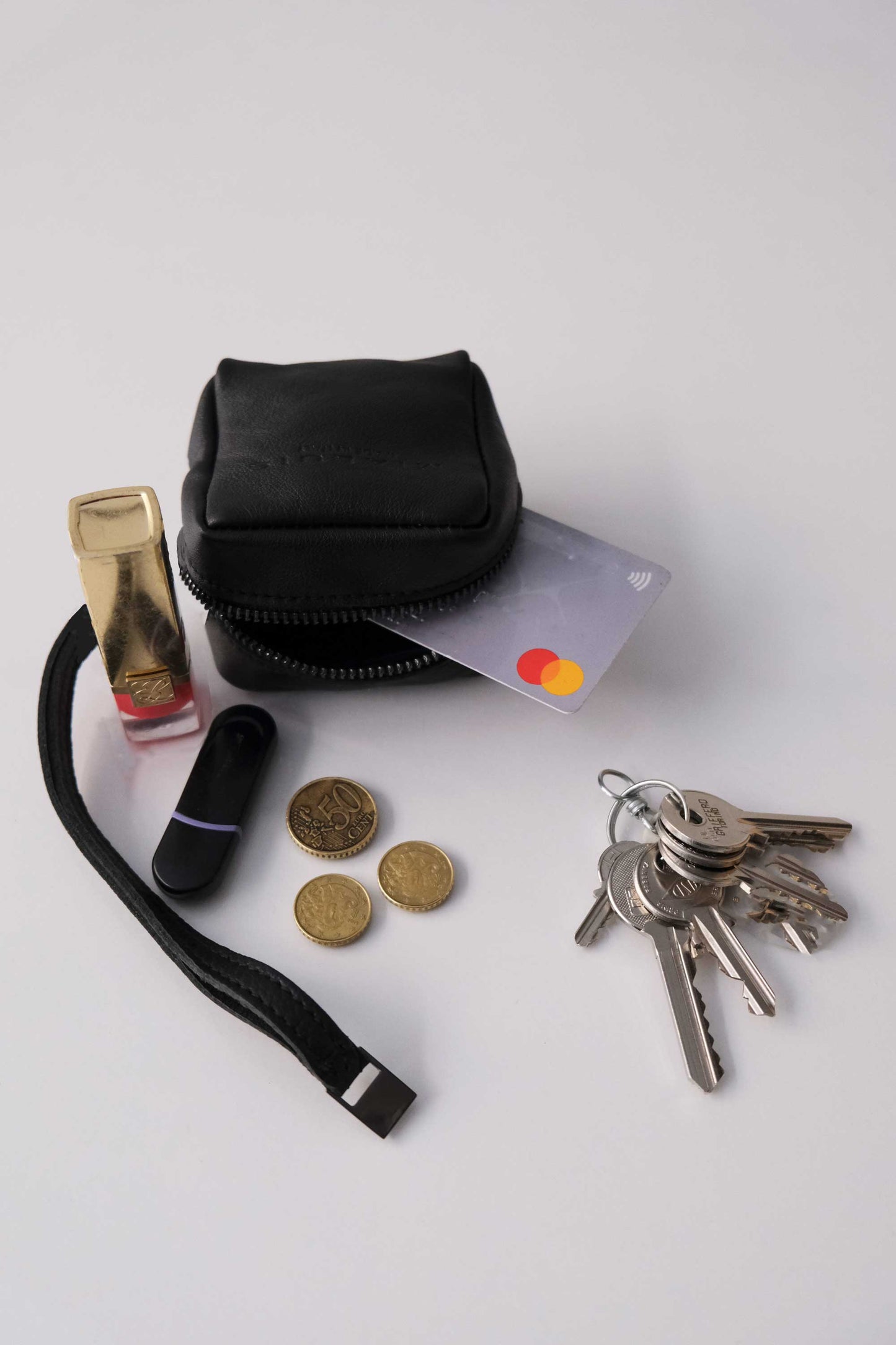 Dream box mini pochette in morbida pelle nera - Made in Italy -