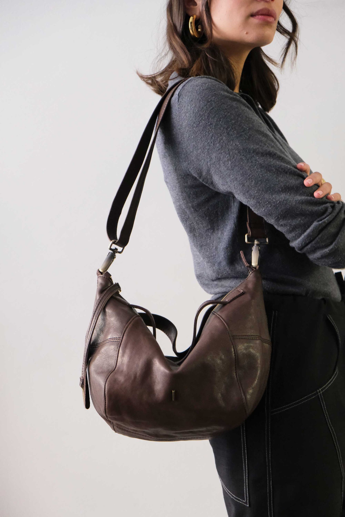 Marty bag in brown soft nappa - Made in Italy -
