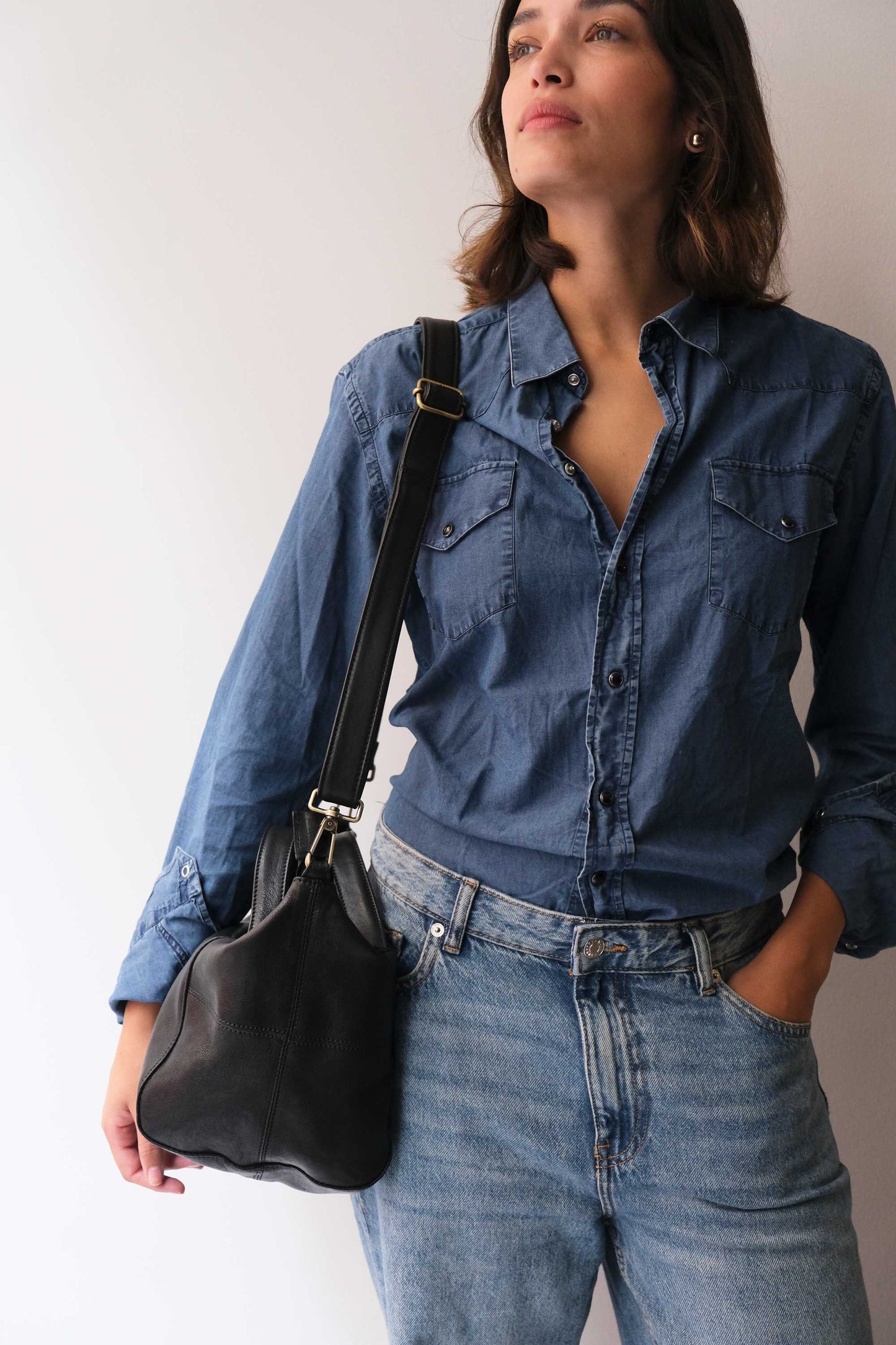 Marty bag in black soft nappa - Made in Italy -