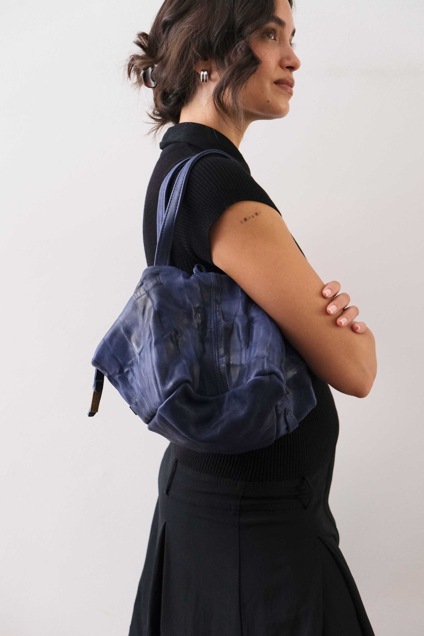 PRE ORDER discount 15%-Bobo top handle bag in cobalto nappa lomè soft leather - use code PREORDER15 - ESTIMATED DELIVERY SEPTEMBER 15- Made in Italy -