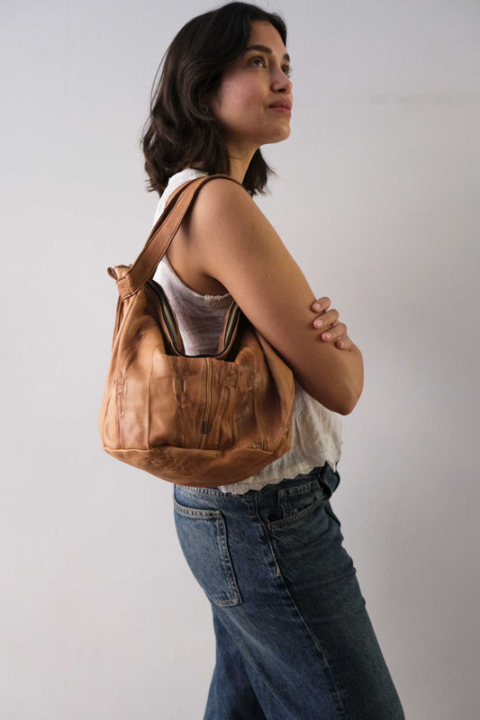 Carola bag cognac morbida nappa lomè - Made in Italy -
