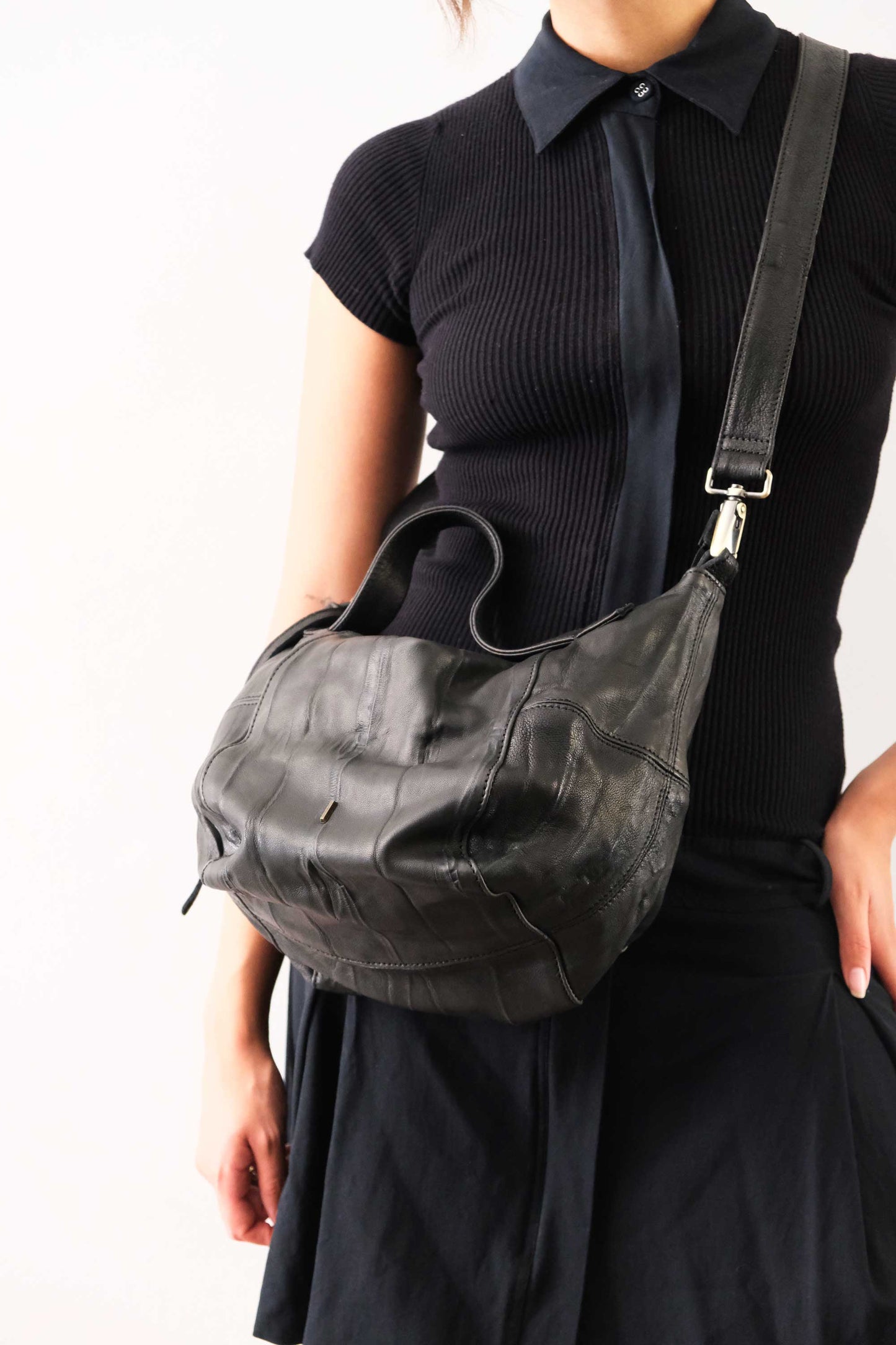 PRE ORDER discount 15%- Marty bag in black soft washed nappa lomè - use code PREORDER15 - ESTIMATED DELIVERY SEPTEMBER 15- Made in Italy -