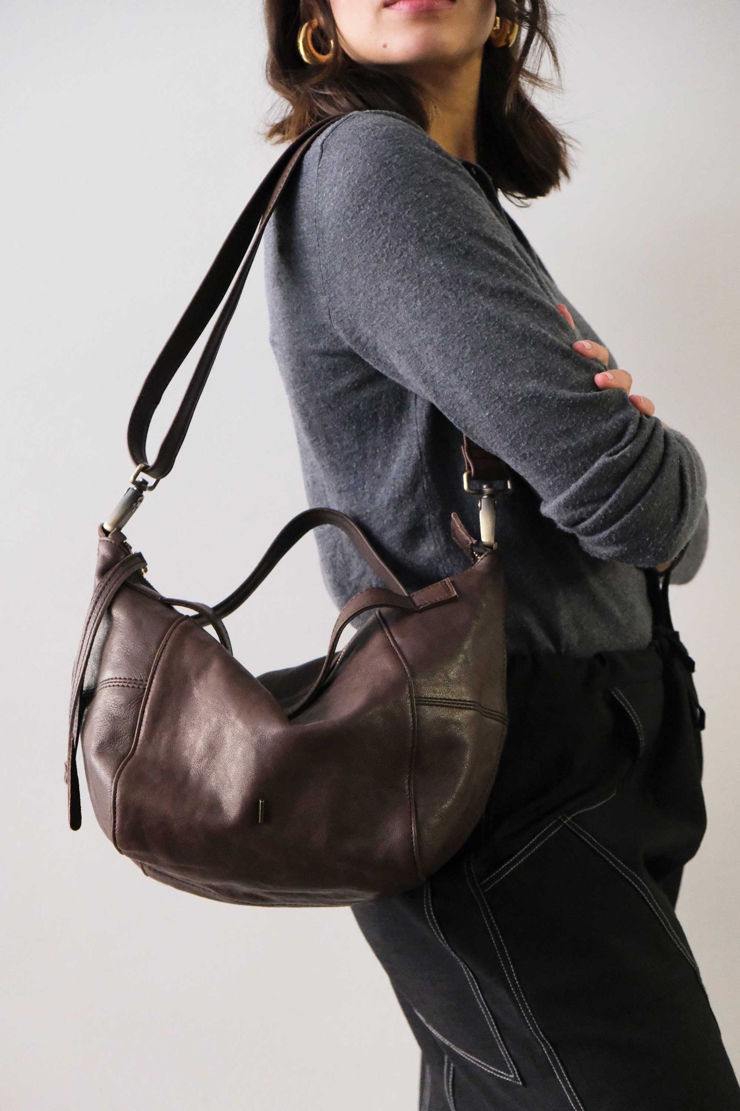 Marty bag in brown soft nappa - Made in Italy -