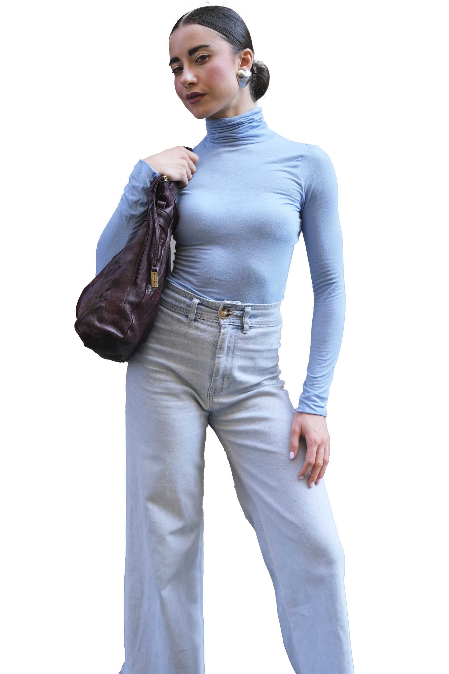 LAUNCH PRICE €298 UNTIL OCTOBER 30 - Valy tote bag in soft nappa lomé plum - Made in Italy -
