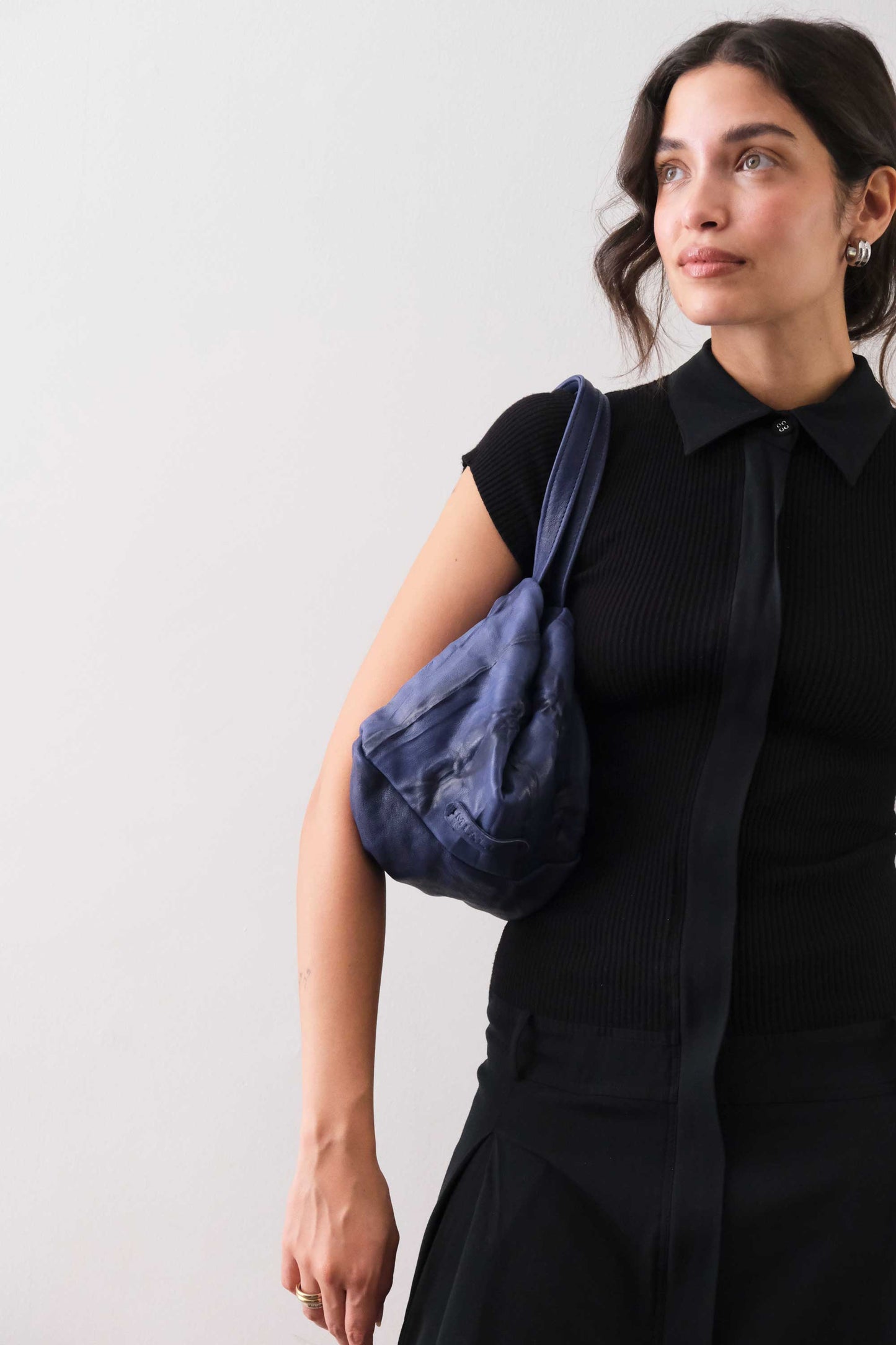 PRE ORDER discount 15%-Bobo top handle bag in cobalto nappa lomè soft leather - use code PREORDER15 - ESTIMATED DELIVERY SEPTEMBER 15- Made in Italy -