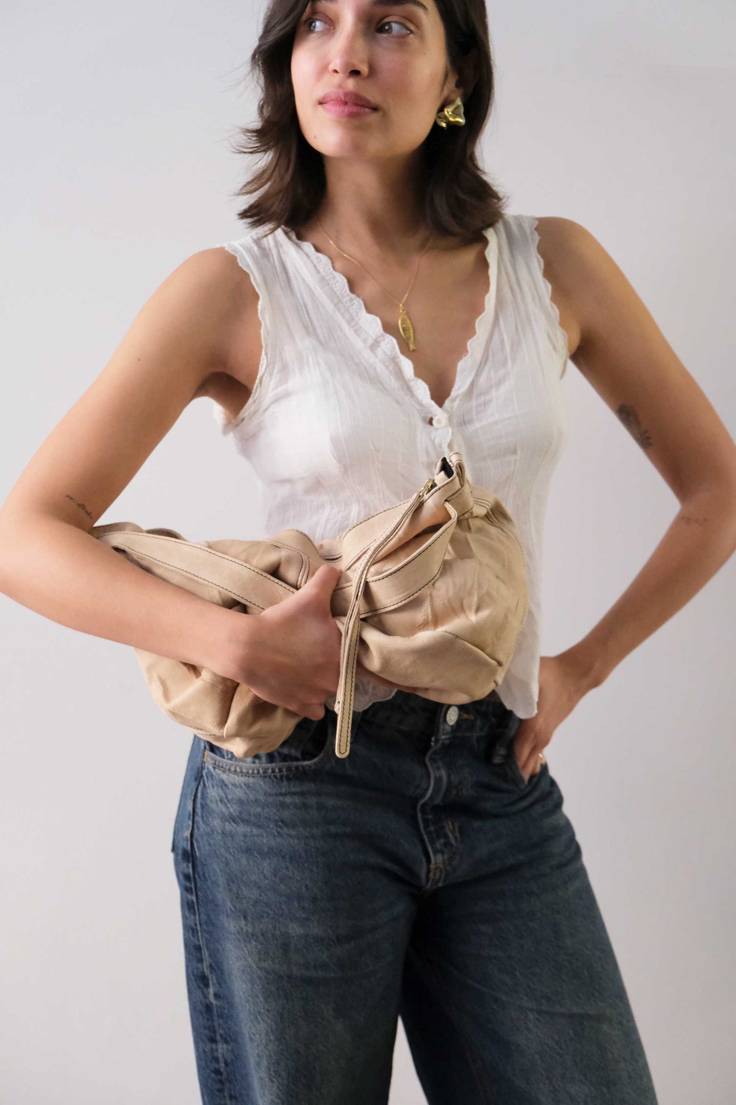 Carola bag corda morbida nappa lomè - Made in Italy -