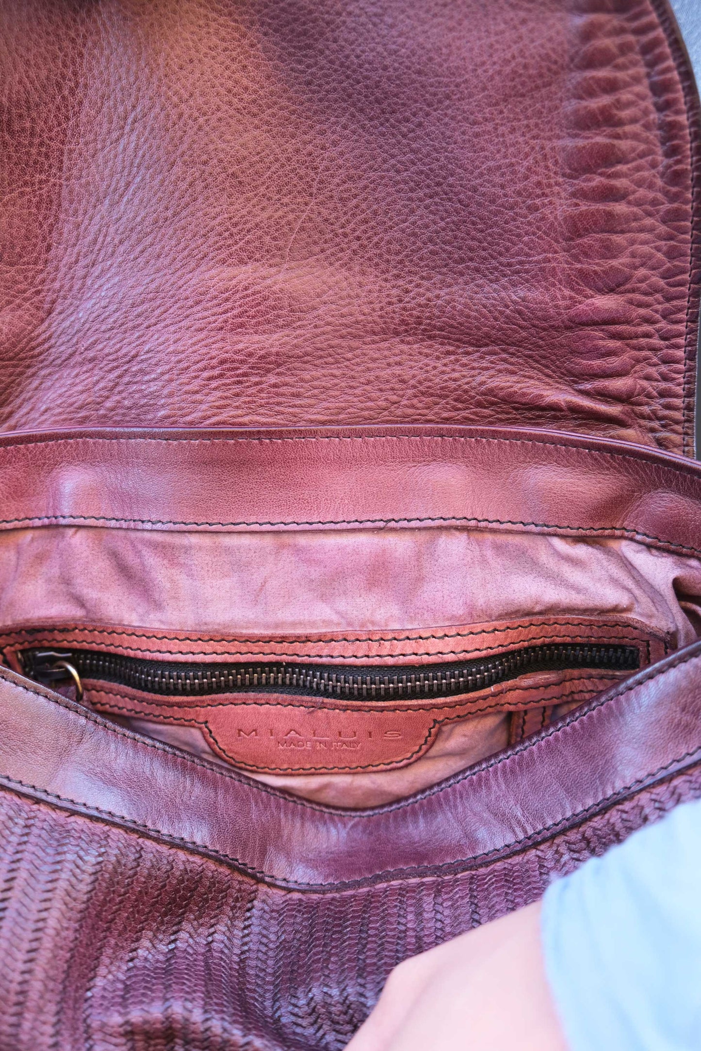 Do saddle bag in plum turner calf soft leather - Made in Italy -
