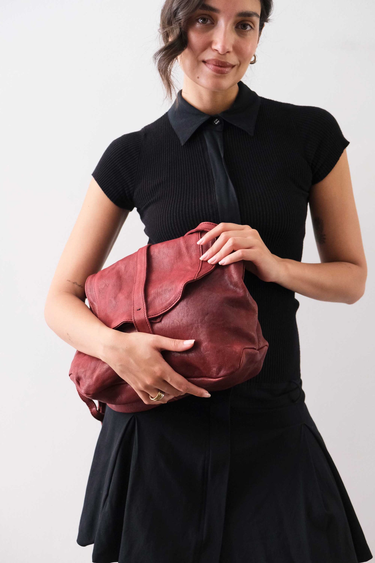 PRE ORDER discount 15%-Do saddle bag in habanero soft nappa washed - use code PREORDER15 - ESTIMATED DELIVERY SEPTEMBER 15- Made in Italy -