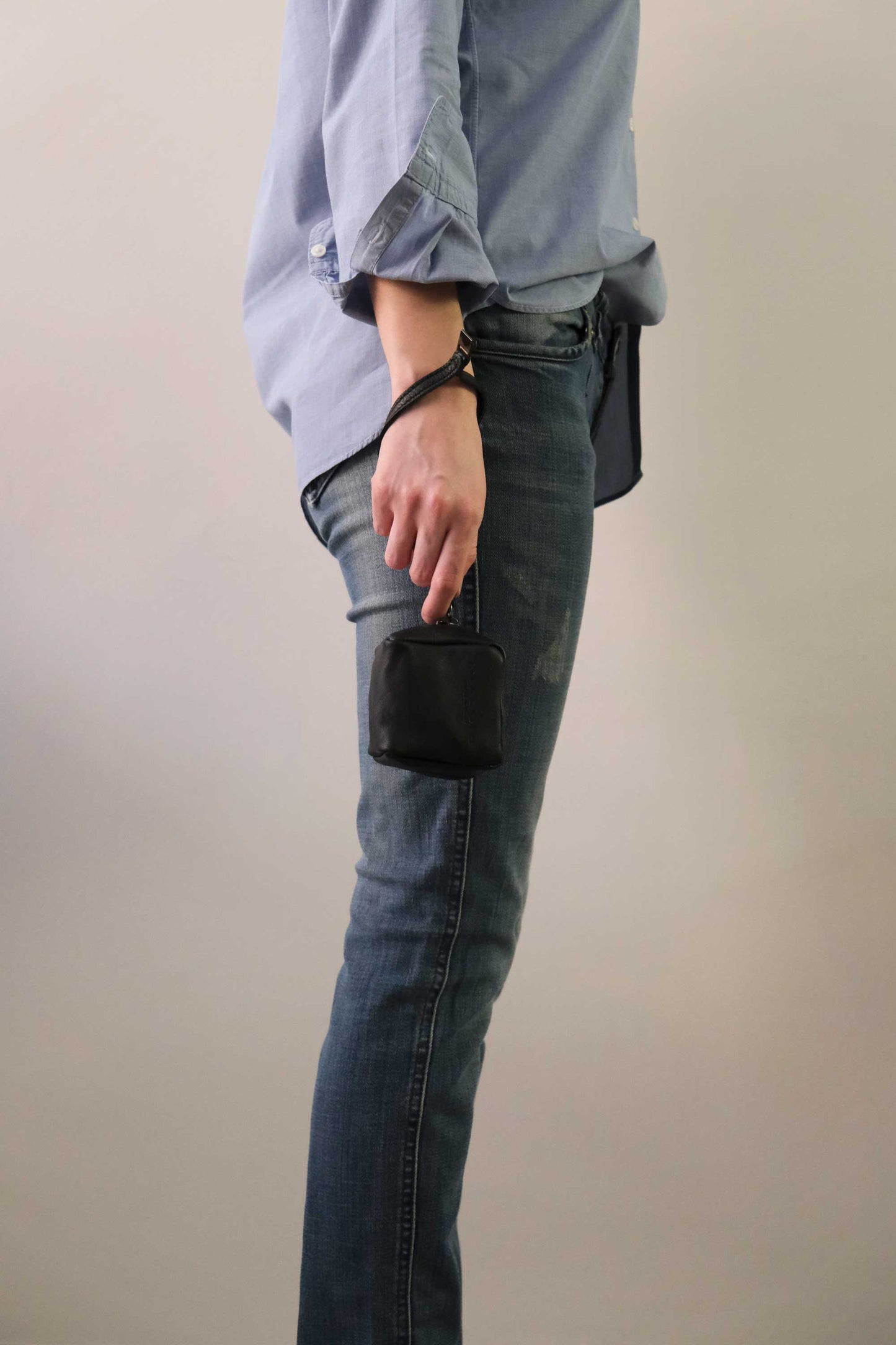 Dream box mini pochette in morbida pelle nera - Made in Italy -