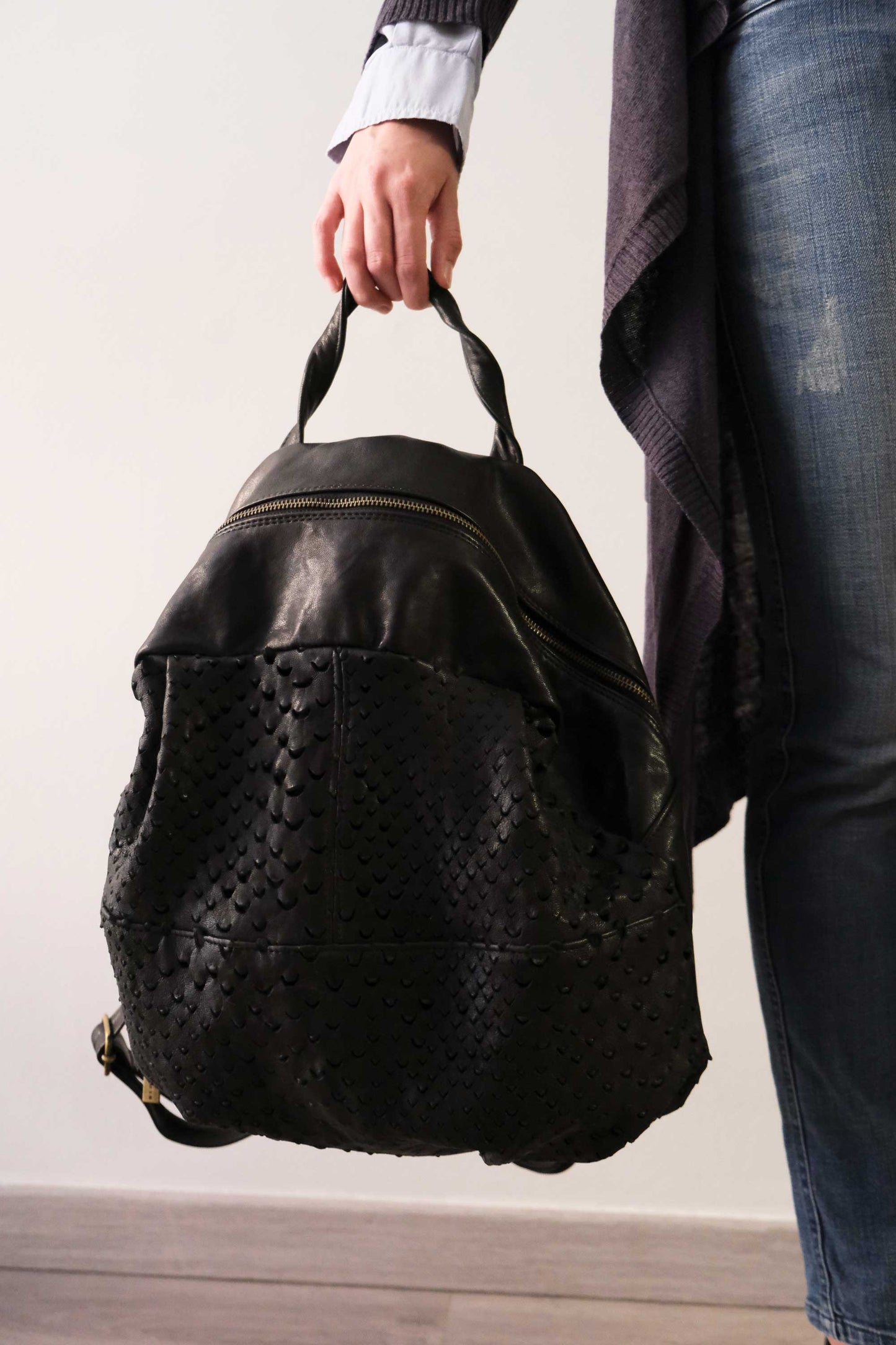 Nerina backpack in perforated nappa - Made in Italy -