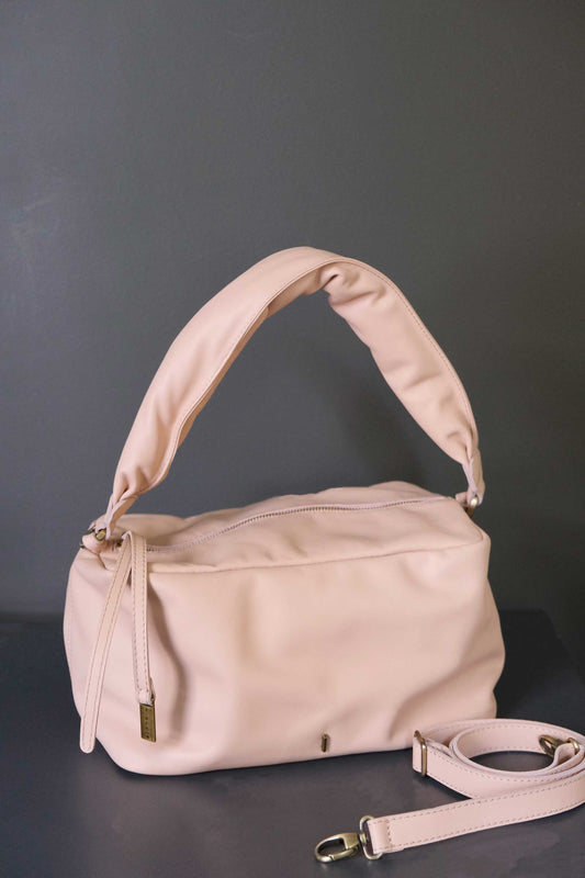 Bobo top handle bag in soft powder leather