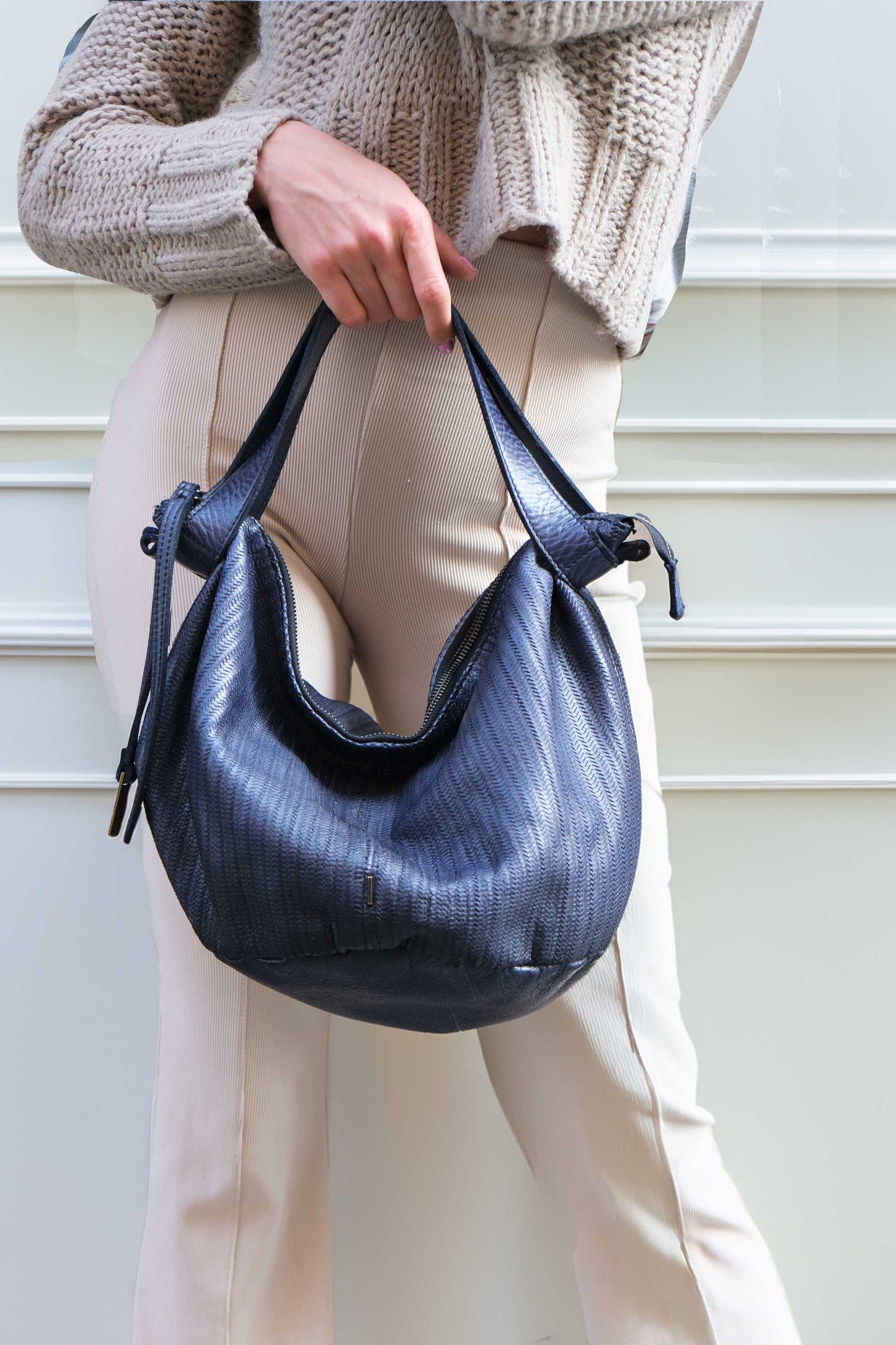 Carola bag in cobalt turner leather - Made in Italy -