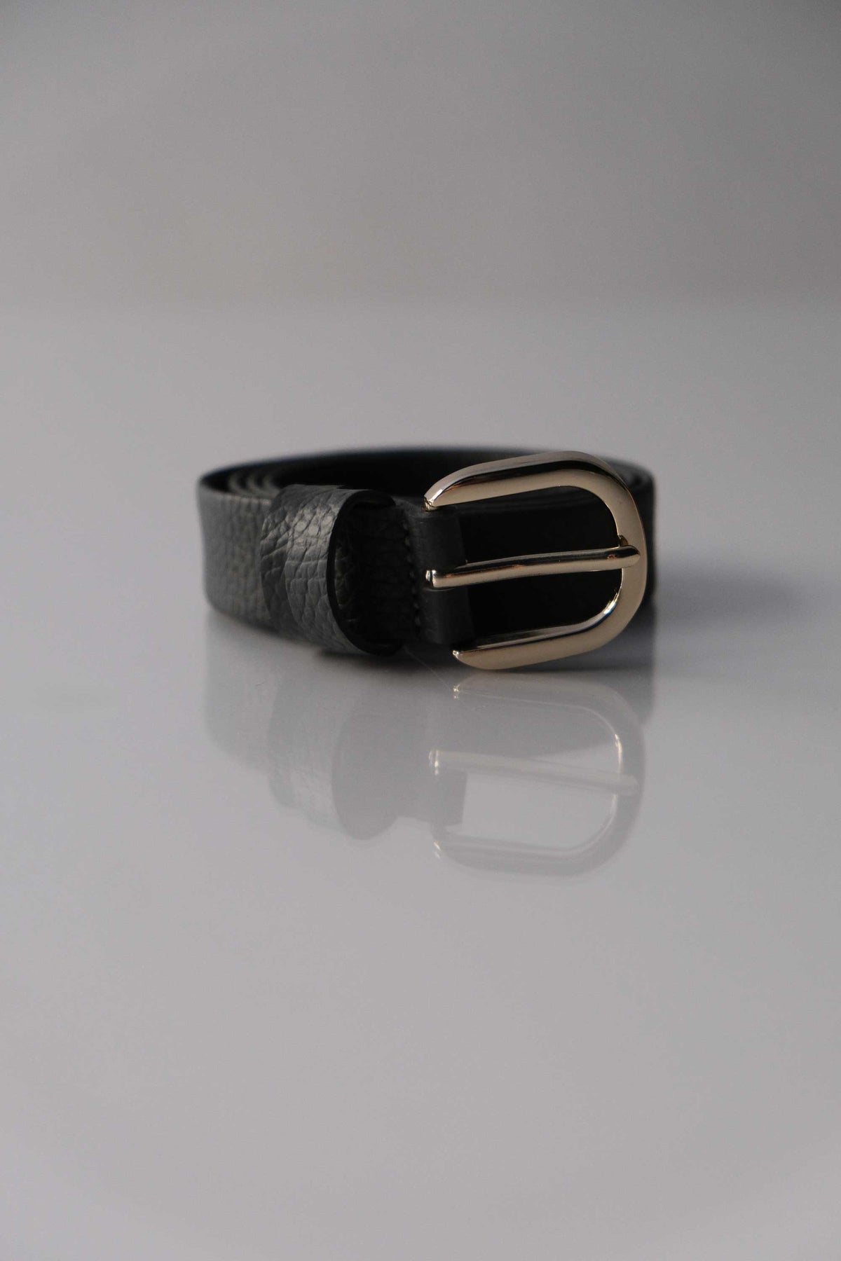Belt Linea natural grain calf smoke - Made in Italy -