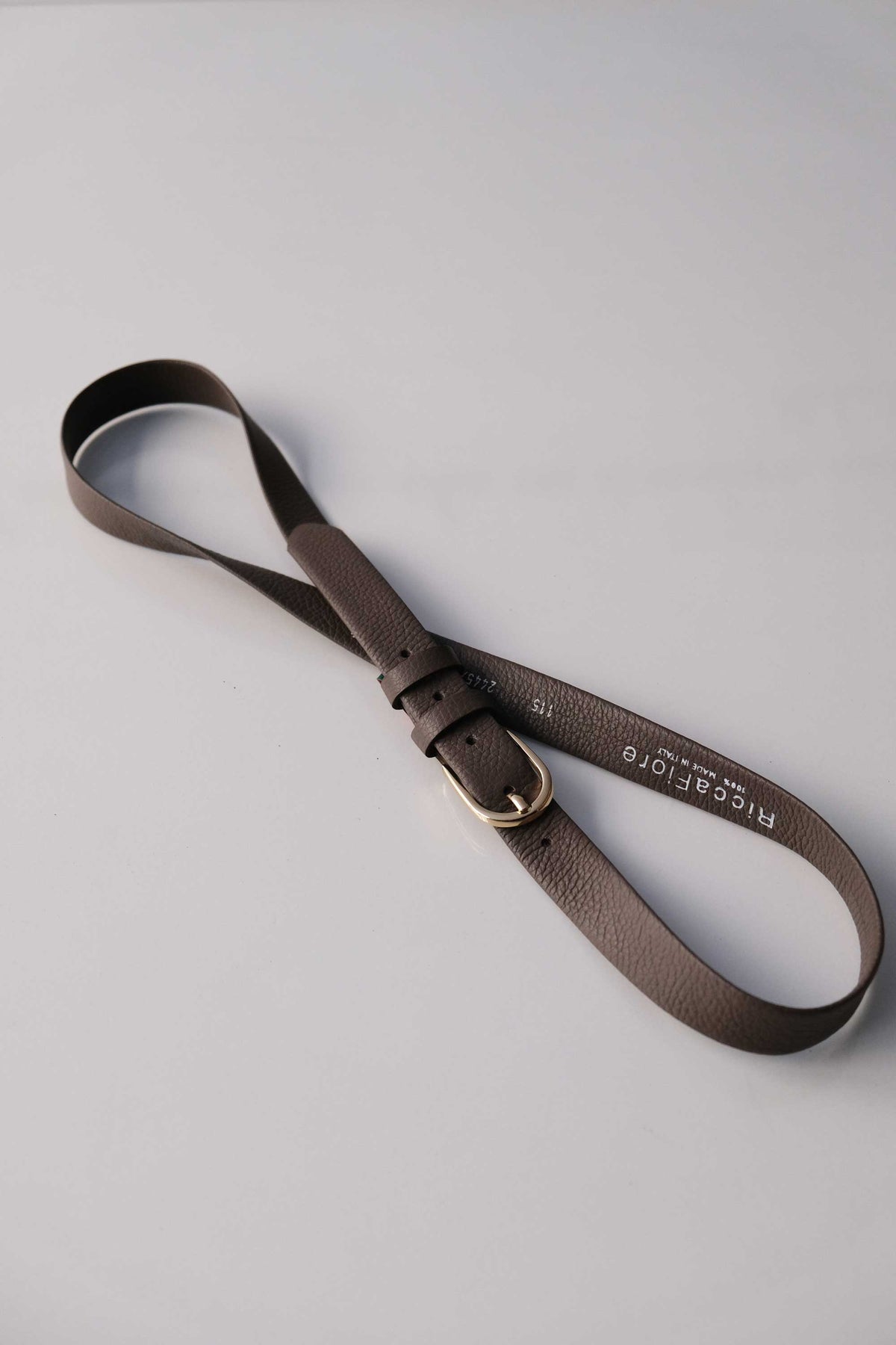 Belt Linea natural grain calf tobacco - Made in Italy -