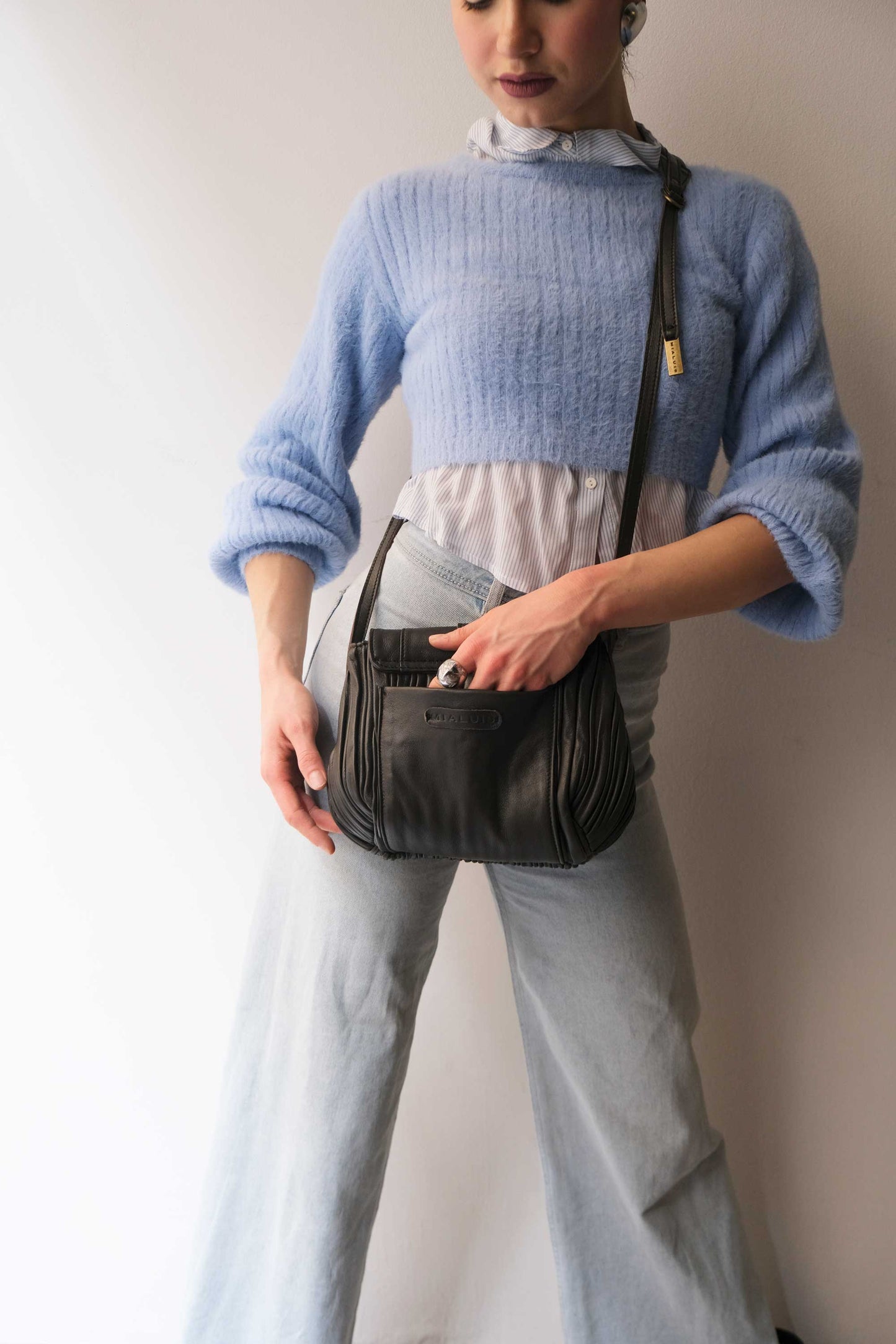 PRE ORDER discount 15%-Do mini saddle bag in pleated brown colour nappa leather - use code PREORDER15 - DELIVERY IS ESTIMATED WITHIN APPROXIMATELY 30 DAYS FROM THE ORDER DATE- Made in Italy --