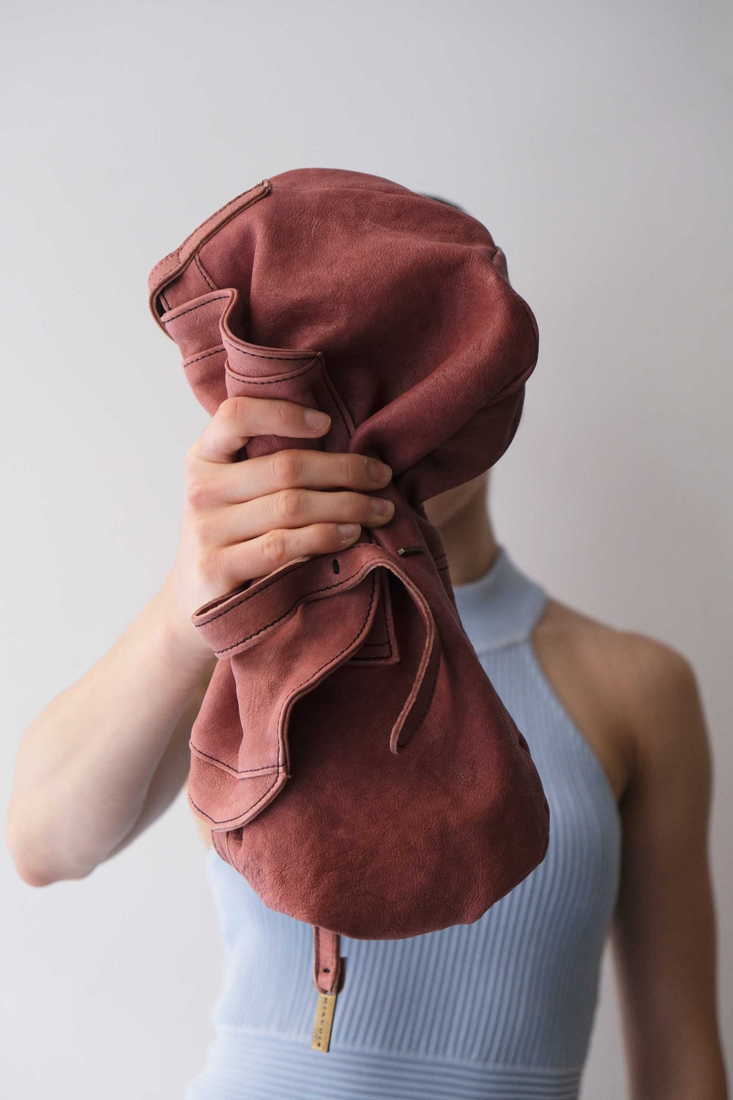 Do saddle bag mauve in soft natural nappa - Made in Italy -