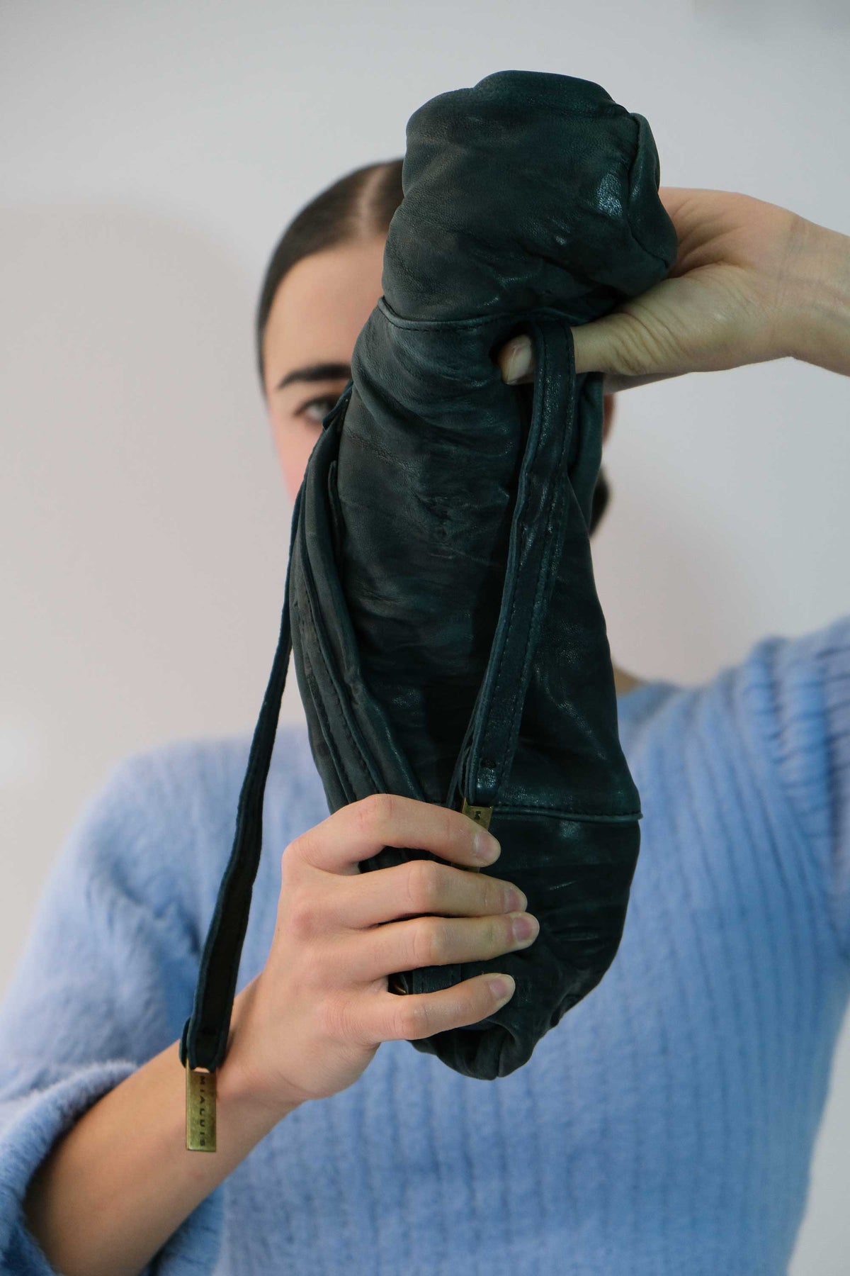 Do saddle bag in teal soft washed nappa - Made in Italy -