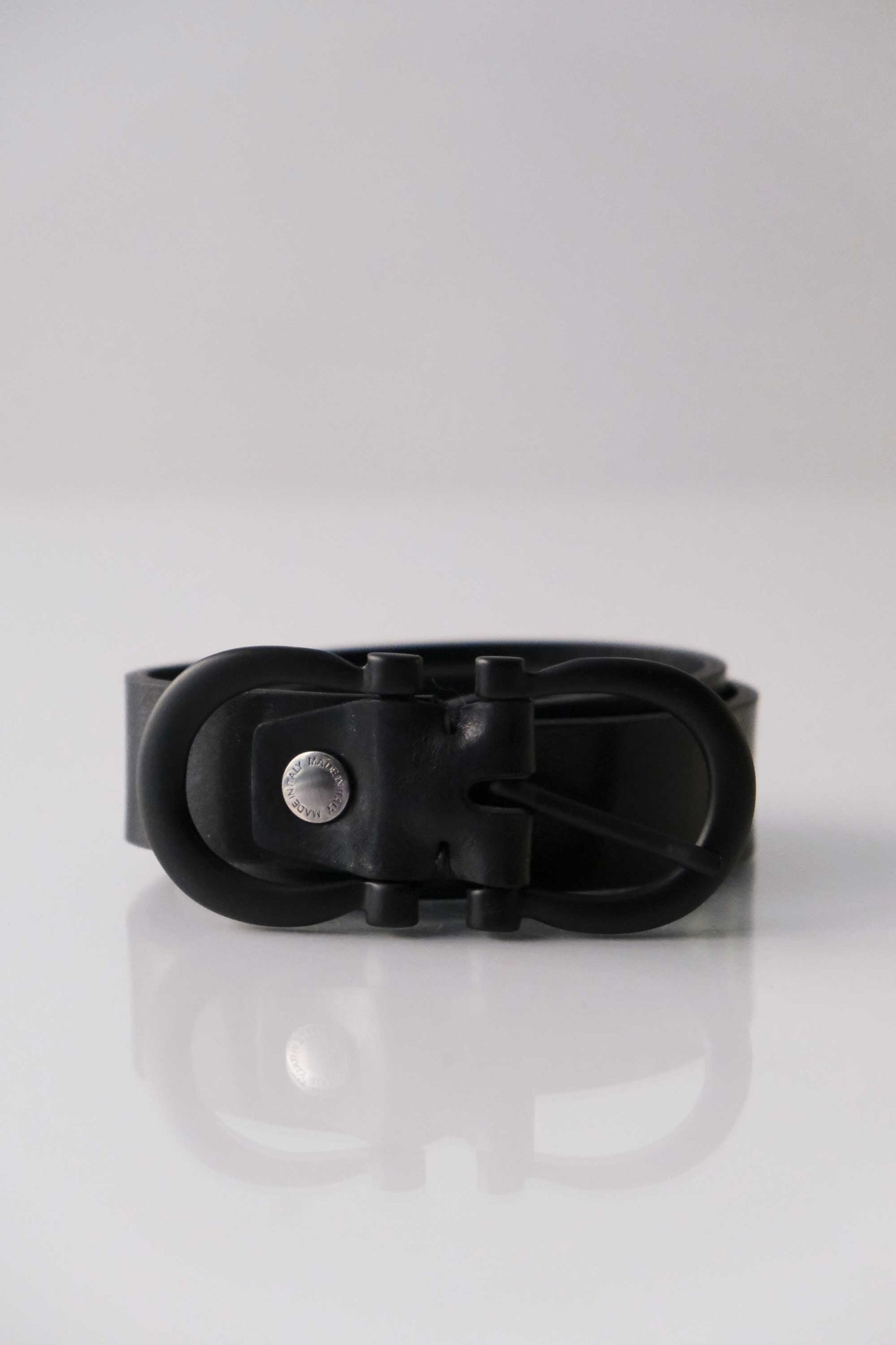 Belt Double vegetable-tanned leather black - Made in Italy -