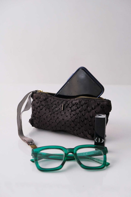 Dream Big soft brown nappa taipan-effect pochette – The Sustainable Pochette – Made in Italy