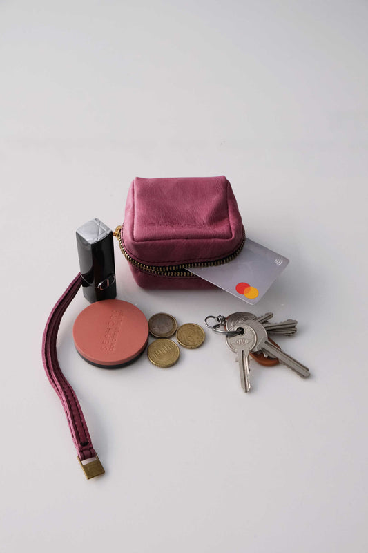 Dream box mini pochette in barolo calf leather - Made in Italy -