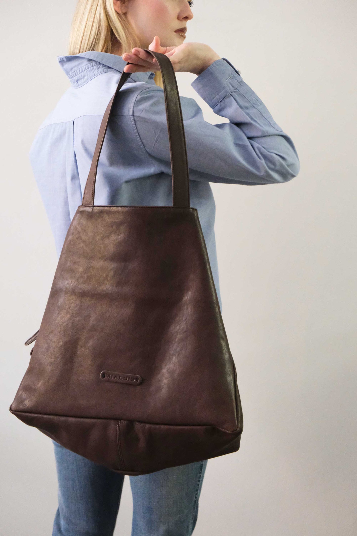Ferdi tote bag in chocolate nappa leather