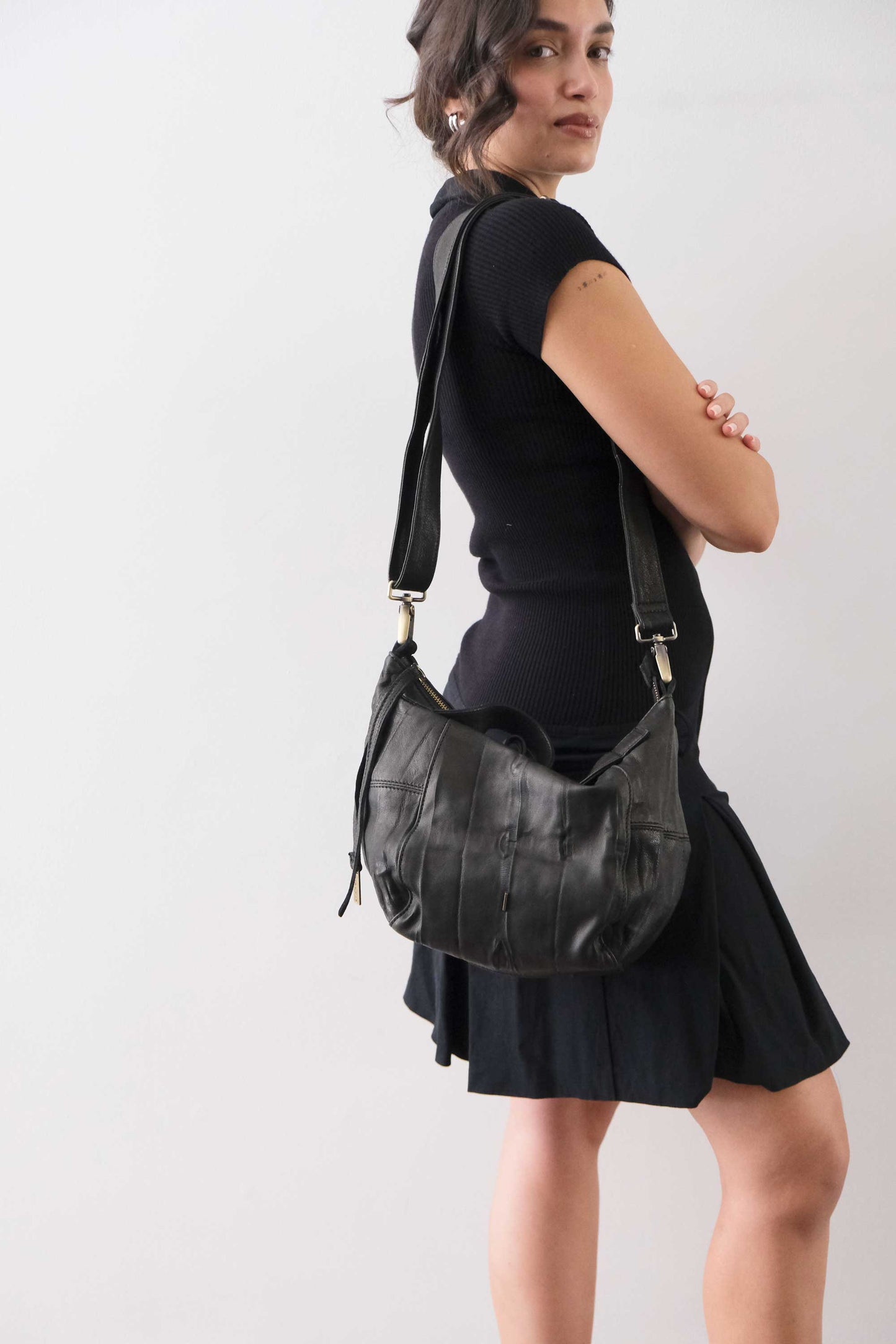 PRE ORDER discount 15%- Marty bag in black soft washed nappa lomè - use code PREORDER15 - ESTIMATED DELIVERY SEPTEMBER 15- Made in Italy -