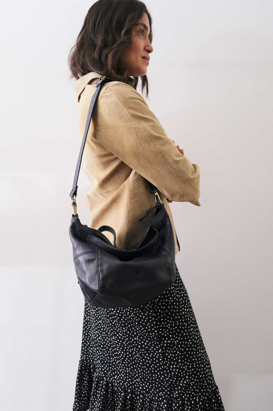 Marty bag in cobalt turner calf soft leather - Made in Italy -