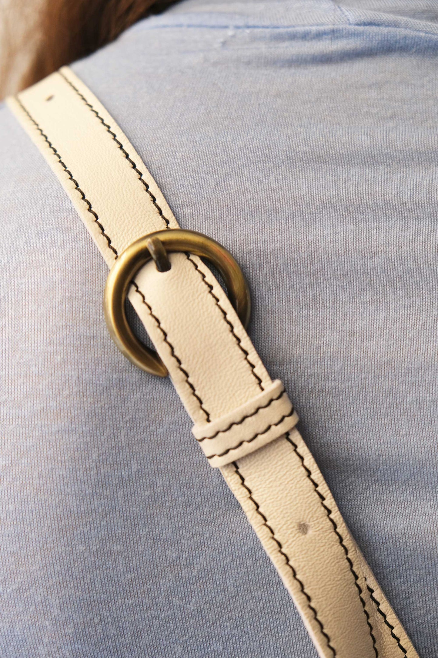 Mikin pochette in cream pleated leather - Made in Italy -