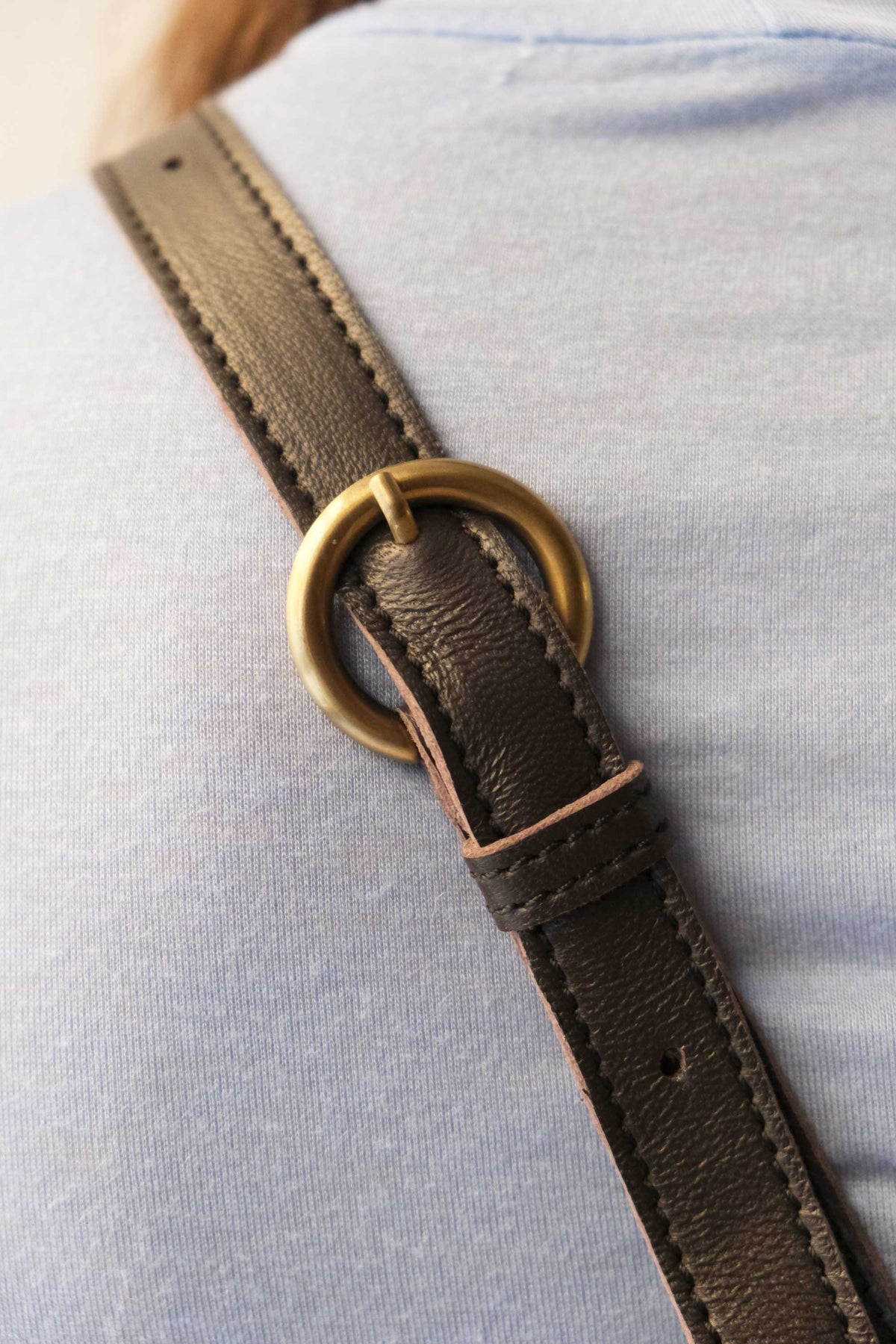 Mikin pochette in brown pleated leather - Made in Italy -