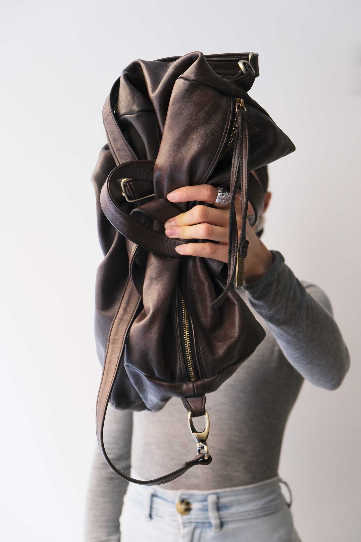 Pilli bag in caffè turner soft leather - Made in Italy -