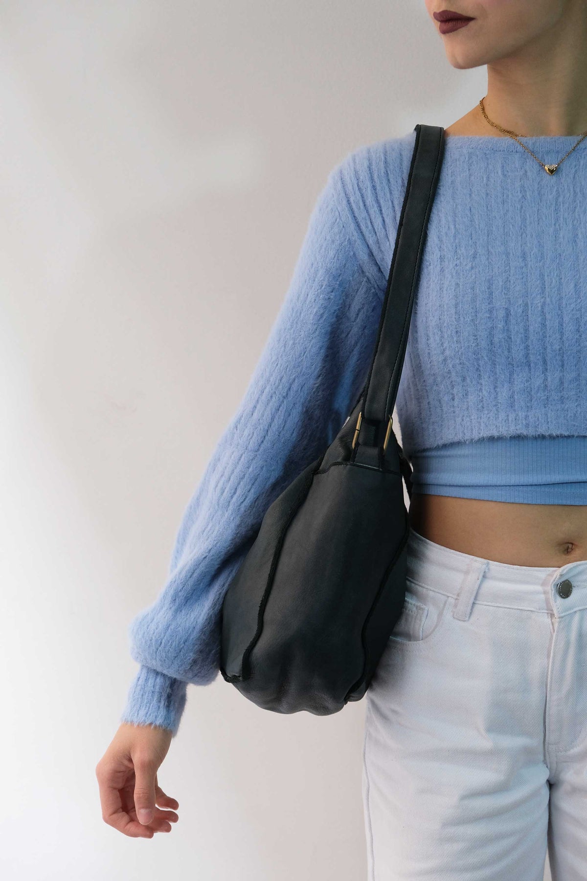 Rechi Big teal garment-dyed leather - Made in Italy -