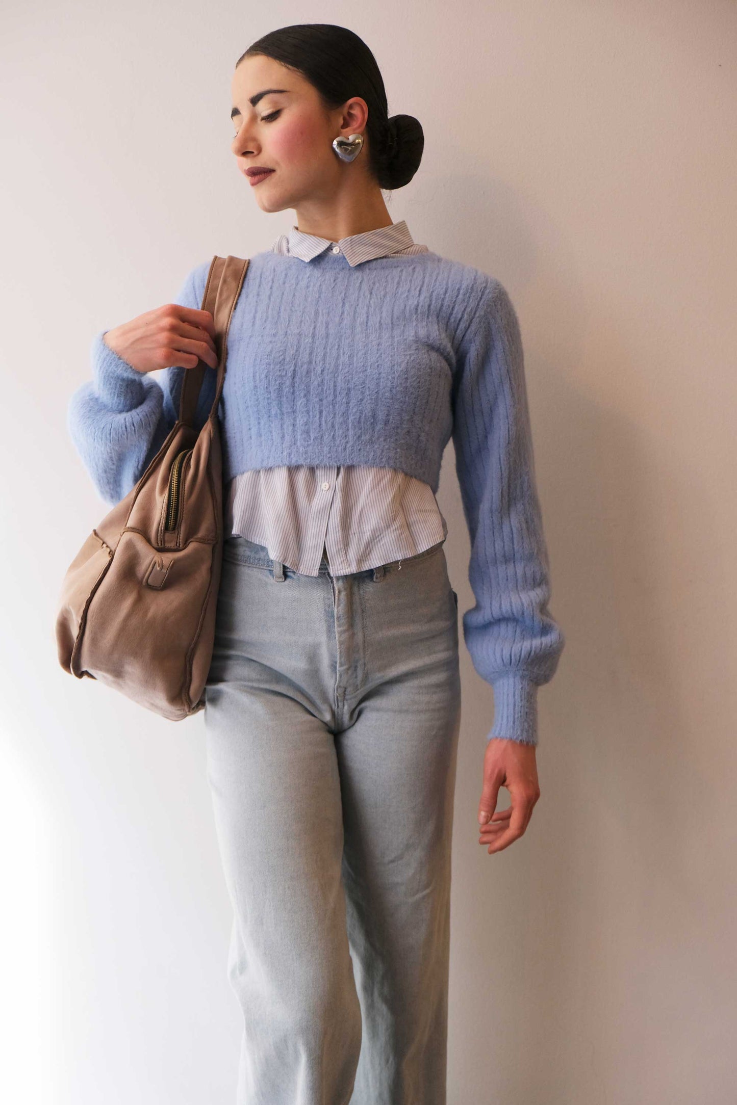 Reri bag sand garment-dyed leather - Made in Italy -