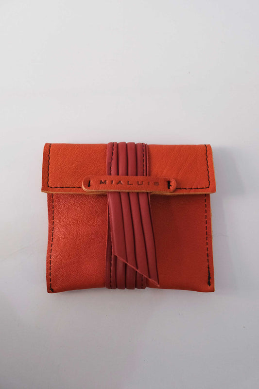 Sound dream mini pochette in papaia-red soft leather