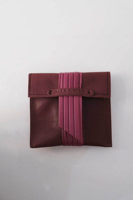 Sound dream mini pochette in vino-barolo soft leather