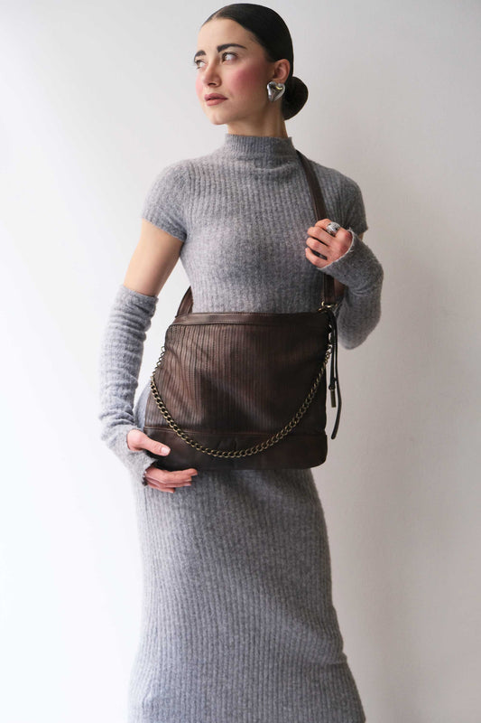 Zoe in caffè turner calf soft leather - Made in Italy -