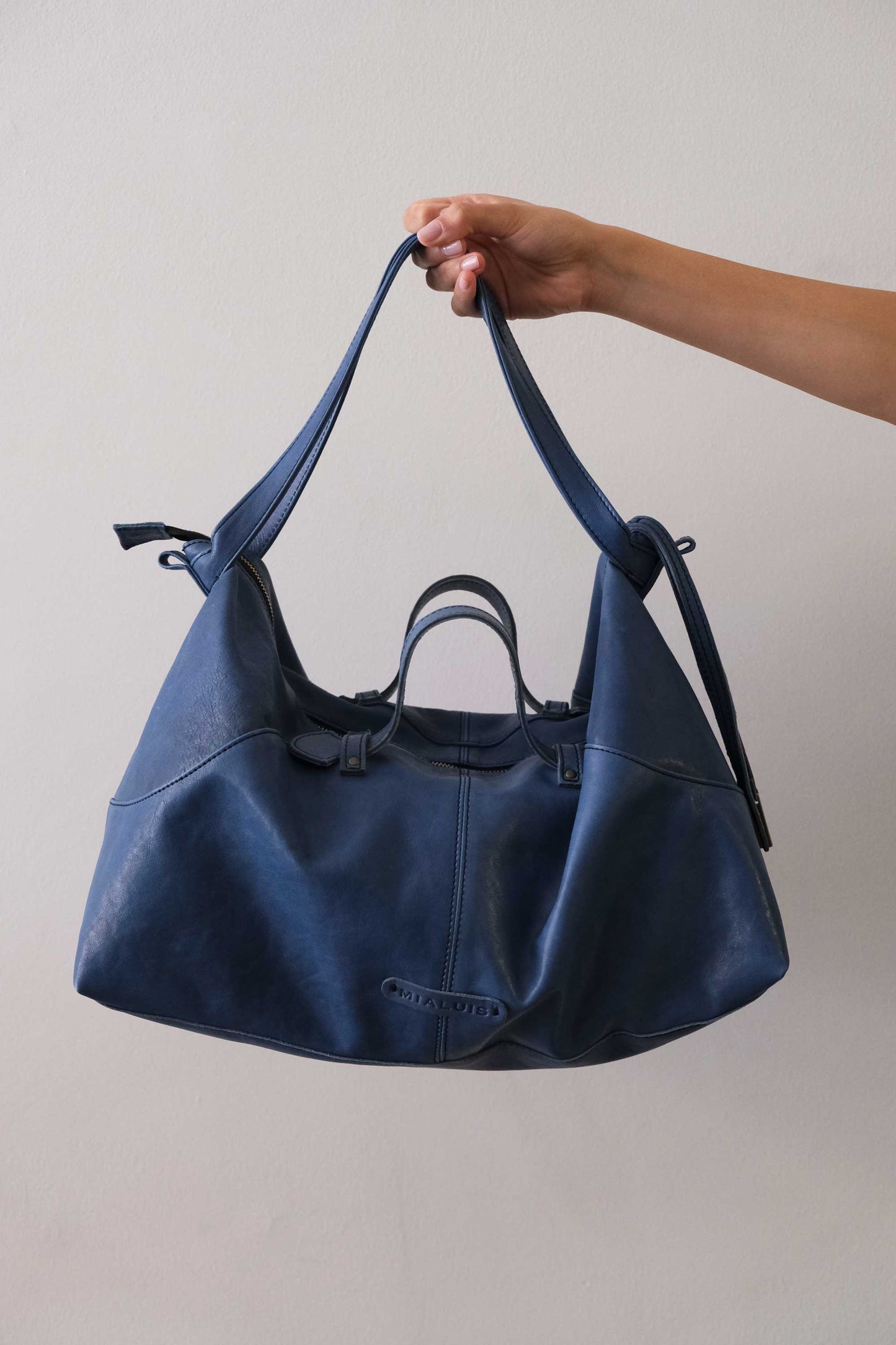 Borsa a tracolla, a mano e a spalla in nappa denim