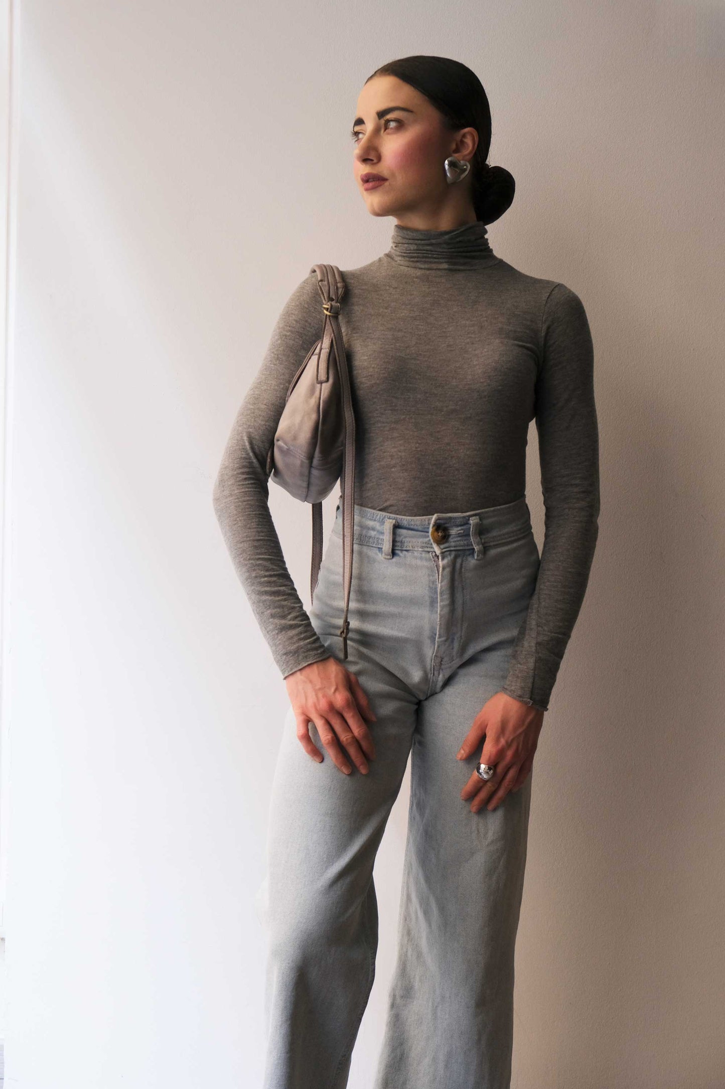 Do mini saddle bag in ash turner calf soft leather - Made in Italy-