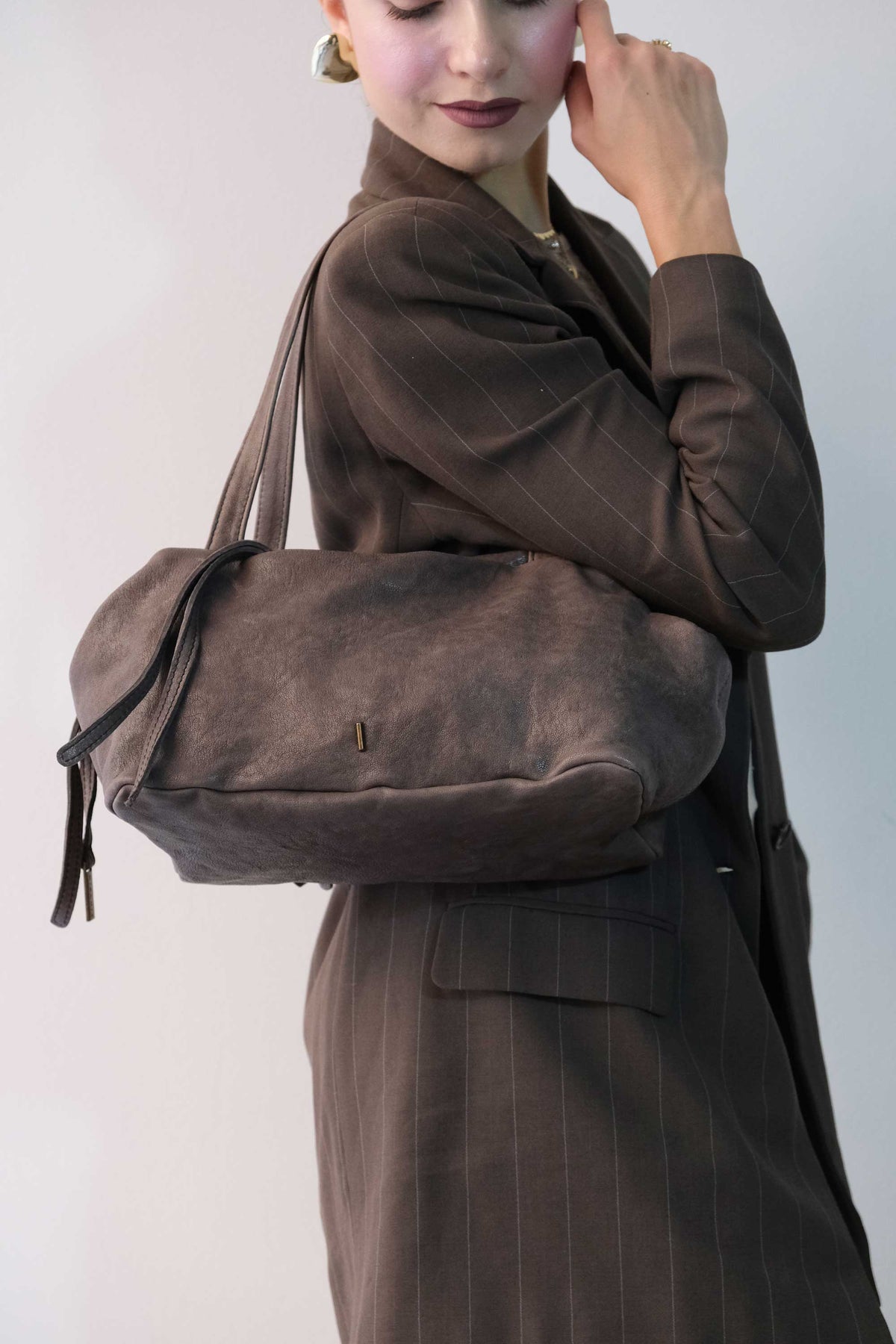 Maribè in tobacco washed nappa leather  - Made in Italy -