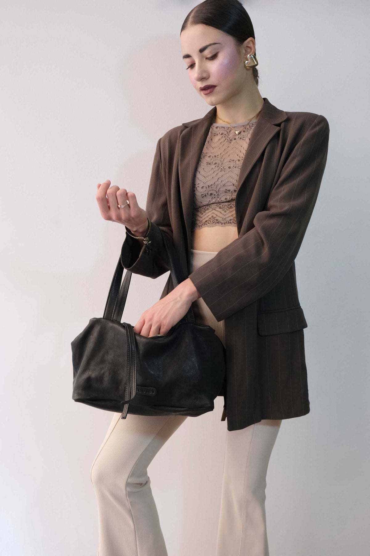 Maribè in black washed nappa leather  - Made in Italy -