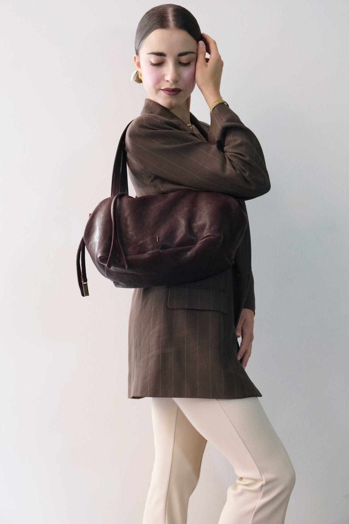 Maribè in plum washed nappa leather  - Made in Italy -
