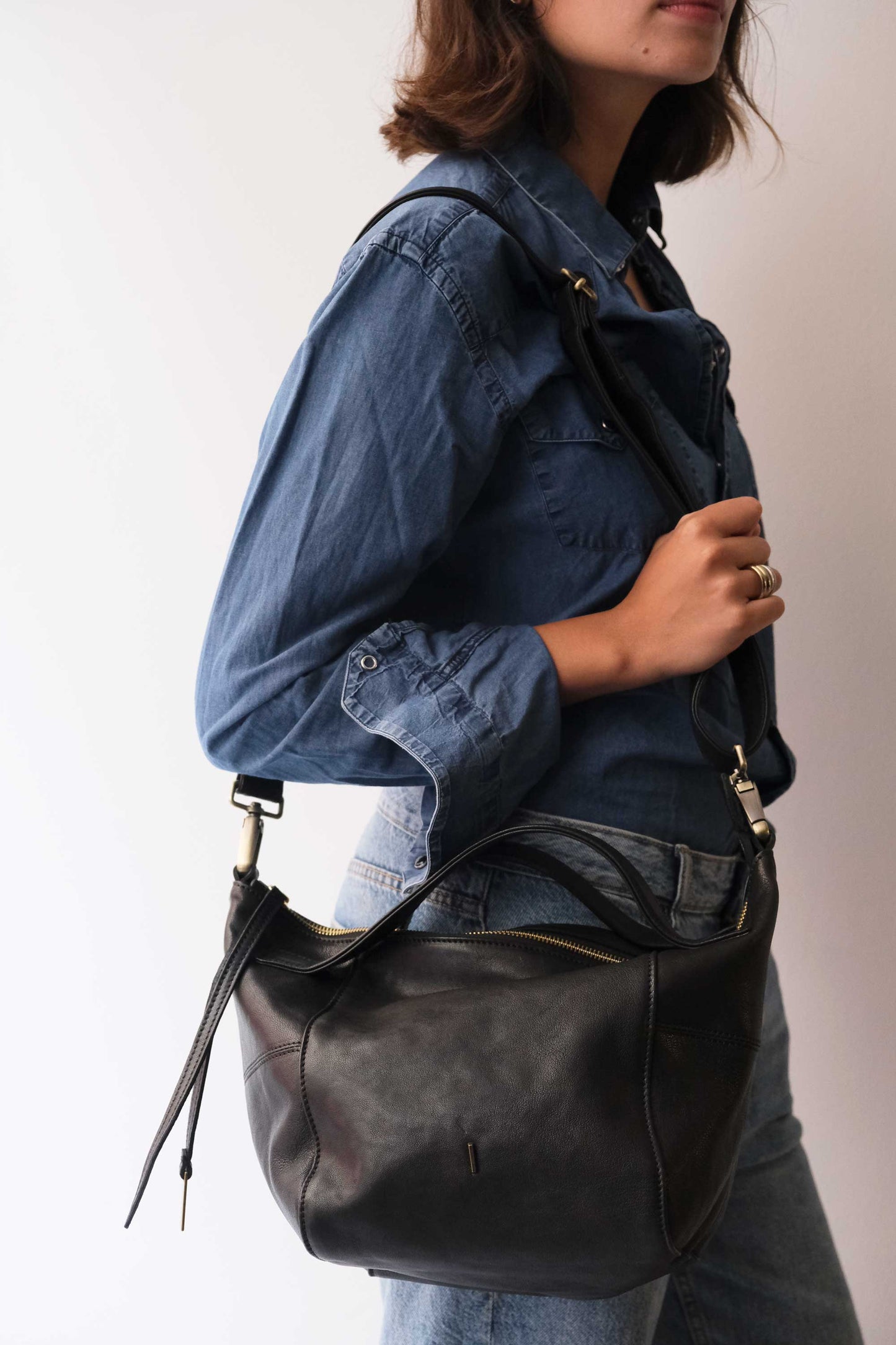 Marty bag in black soft nappa - Made in Italy -