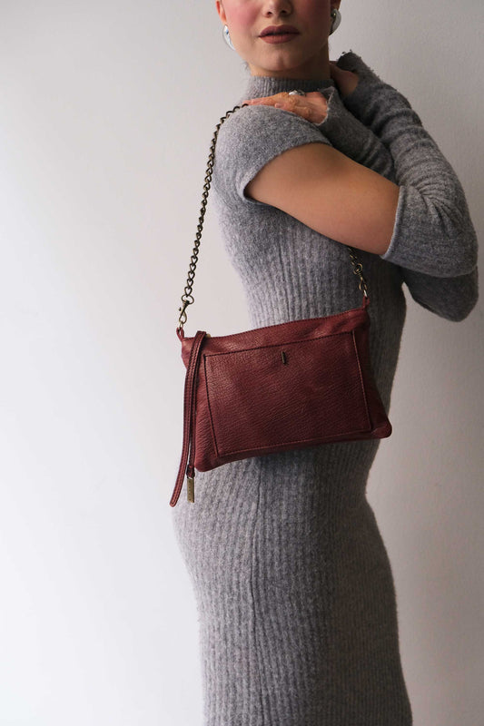 Mikin Habanero pochette in vegetable-tanned leather – Made in Italy -