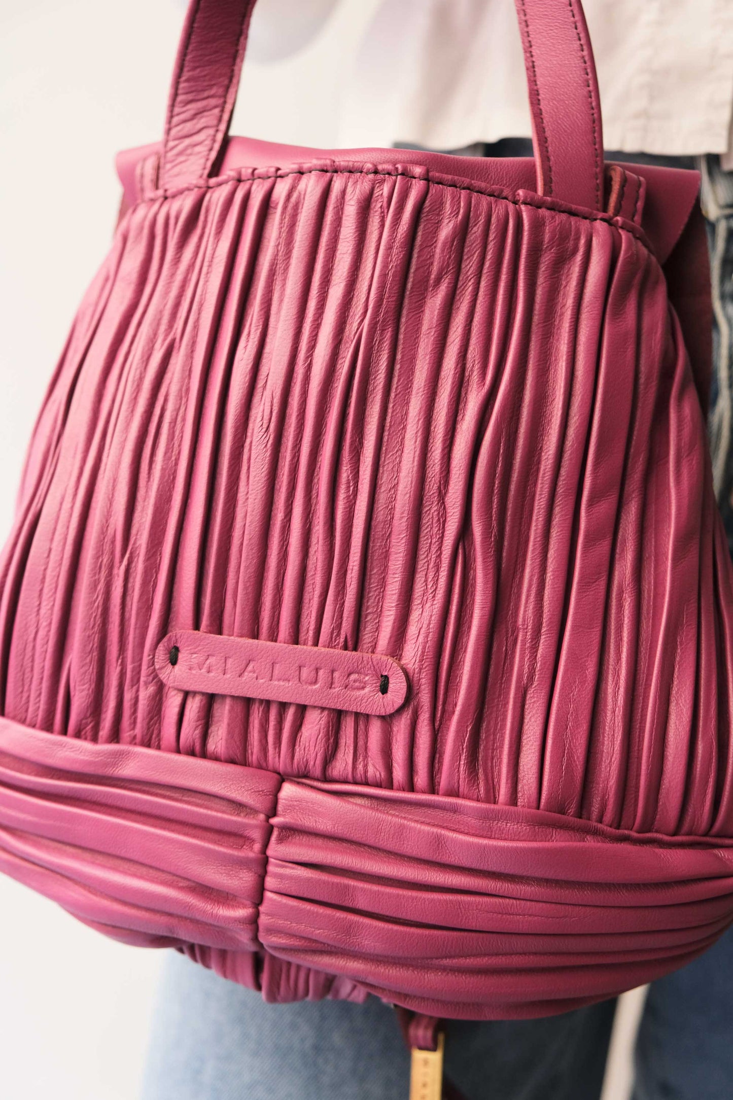 PRE ORDER discount 15%- Minu in pleated barolo colour leather- use code PREORDER15 - ESTIMATED DELIVERY END SEPTEMBER - Made in Italy -