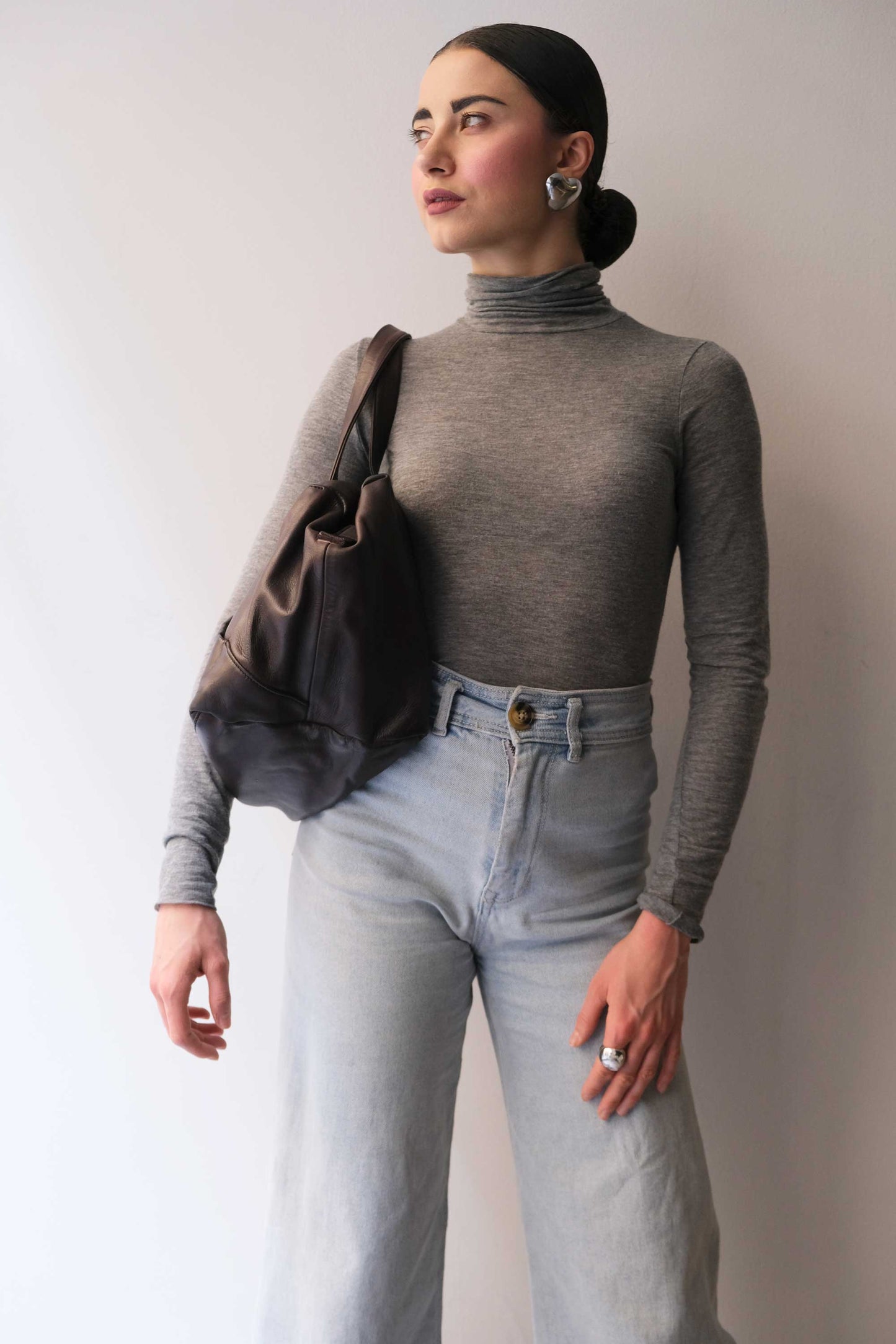 Pilli bag in caffè turner soft leather - Made in Italy -