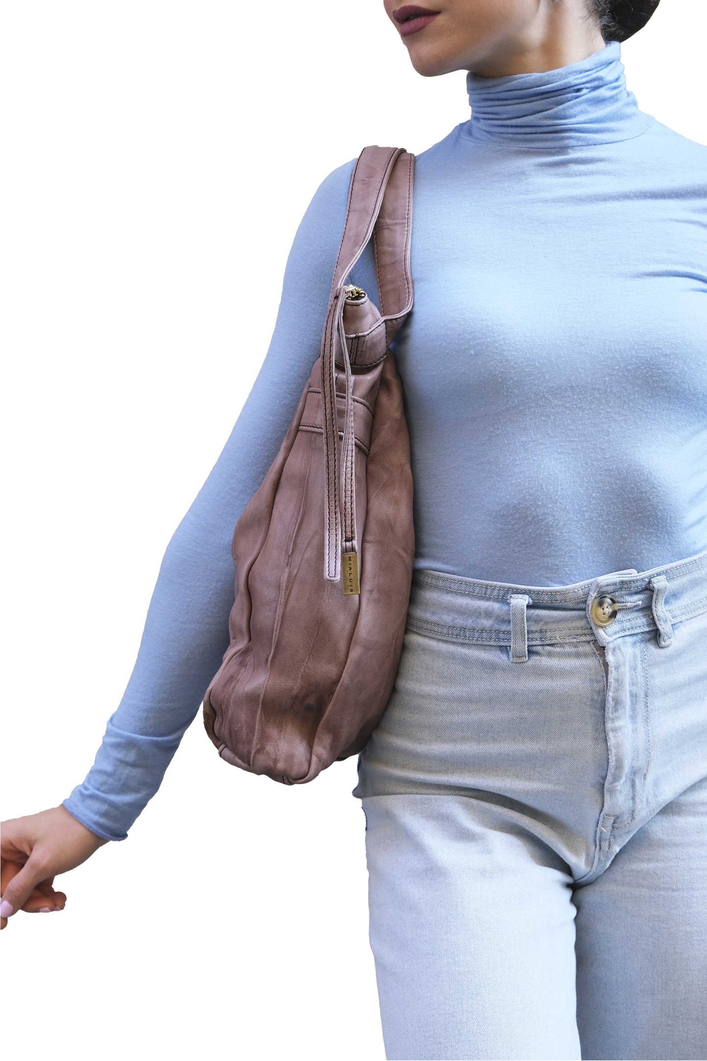 LAUNCH PRICE €298 UNTIL OCTOBER 30 - Valy tote bag in soft nappa lomé taupe - Made in Italy -