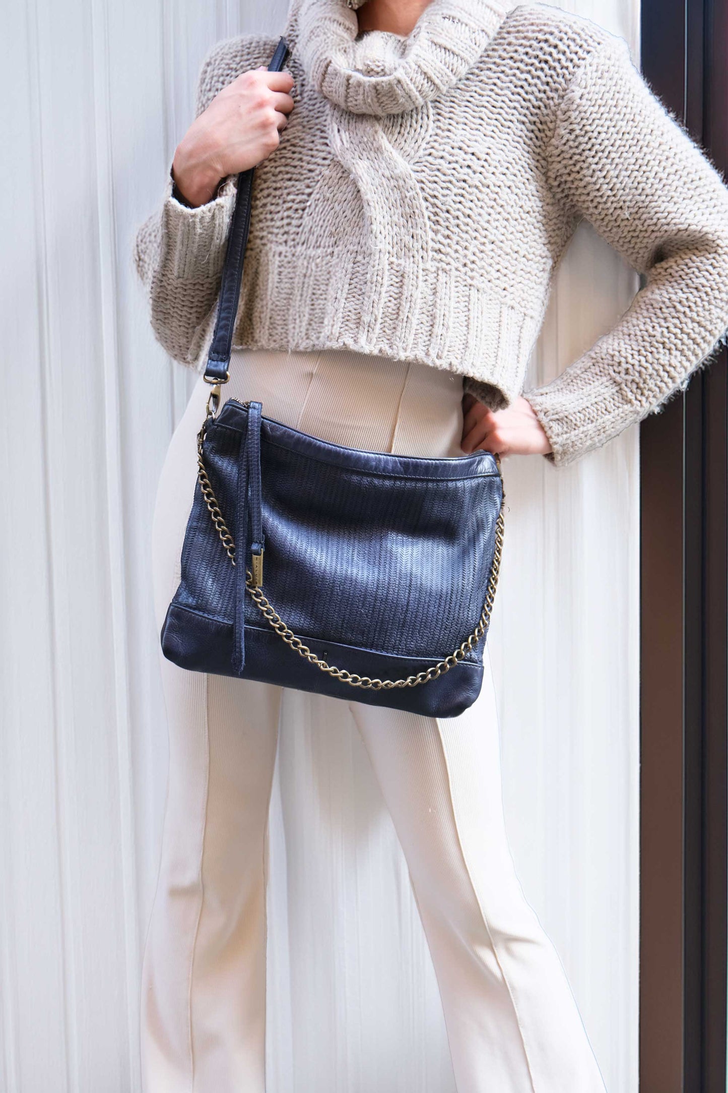 Zoe in cobalt turner calf soft leather - Made in Italy -