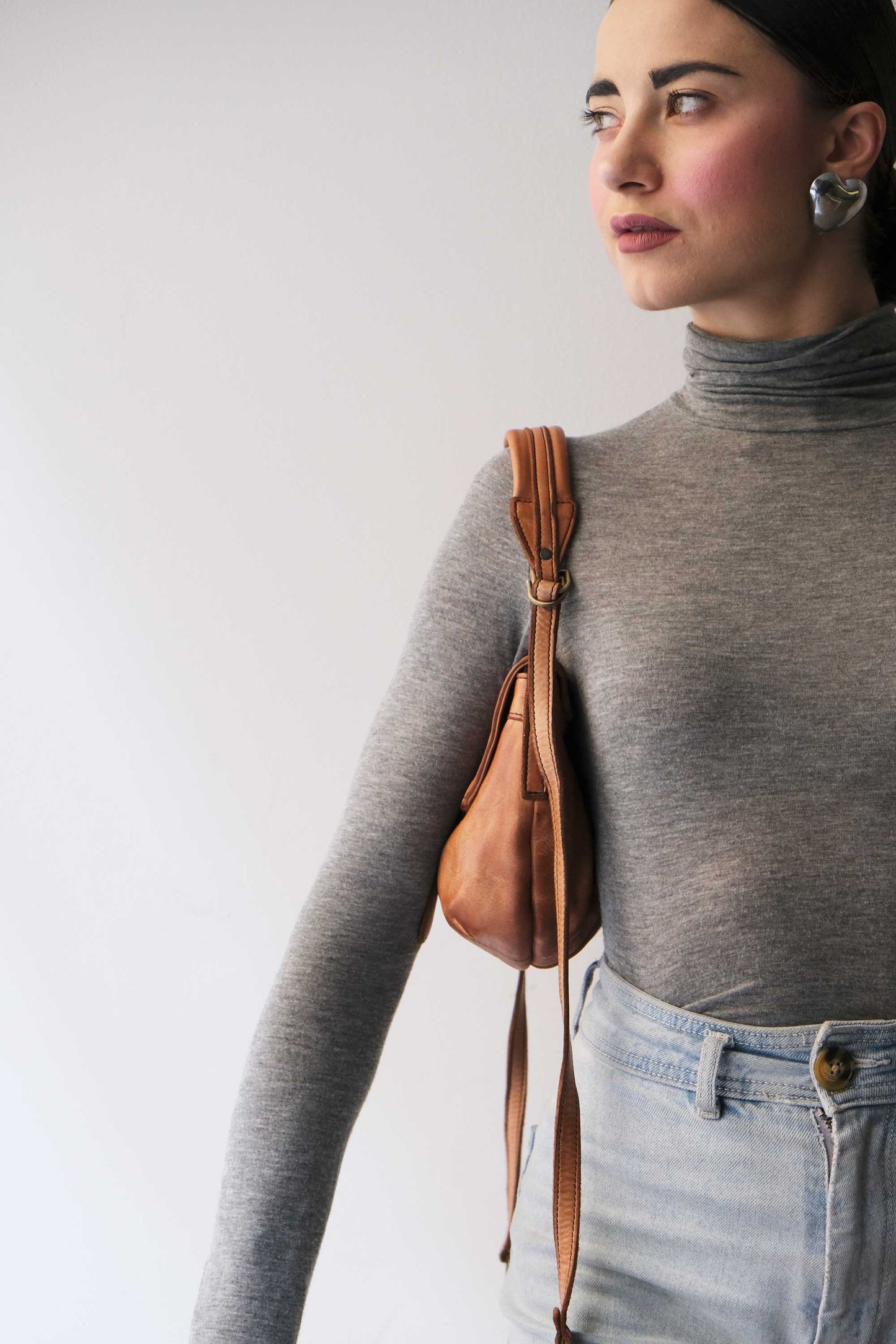 Do mini saddle bag in cognac turner calf soft leather - Made in Italy-