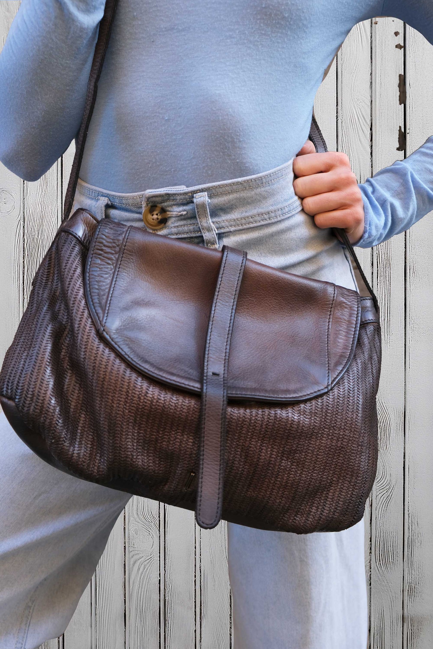Do saddle bag in caffè turner calf soft leather - Made in Italy -